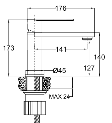 Tårnby tvättställsblandare - Tvättställblandare - BATH DELUXE - BASIC - 28-017-02-83-02 - BATHDELUXE SWEDEN