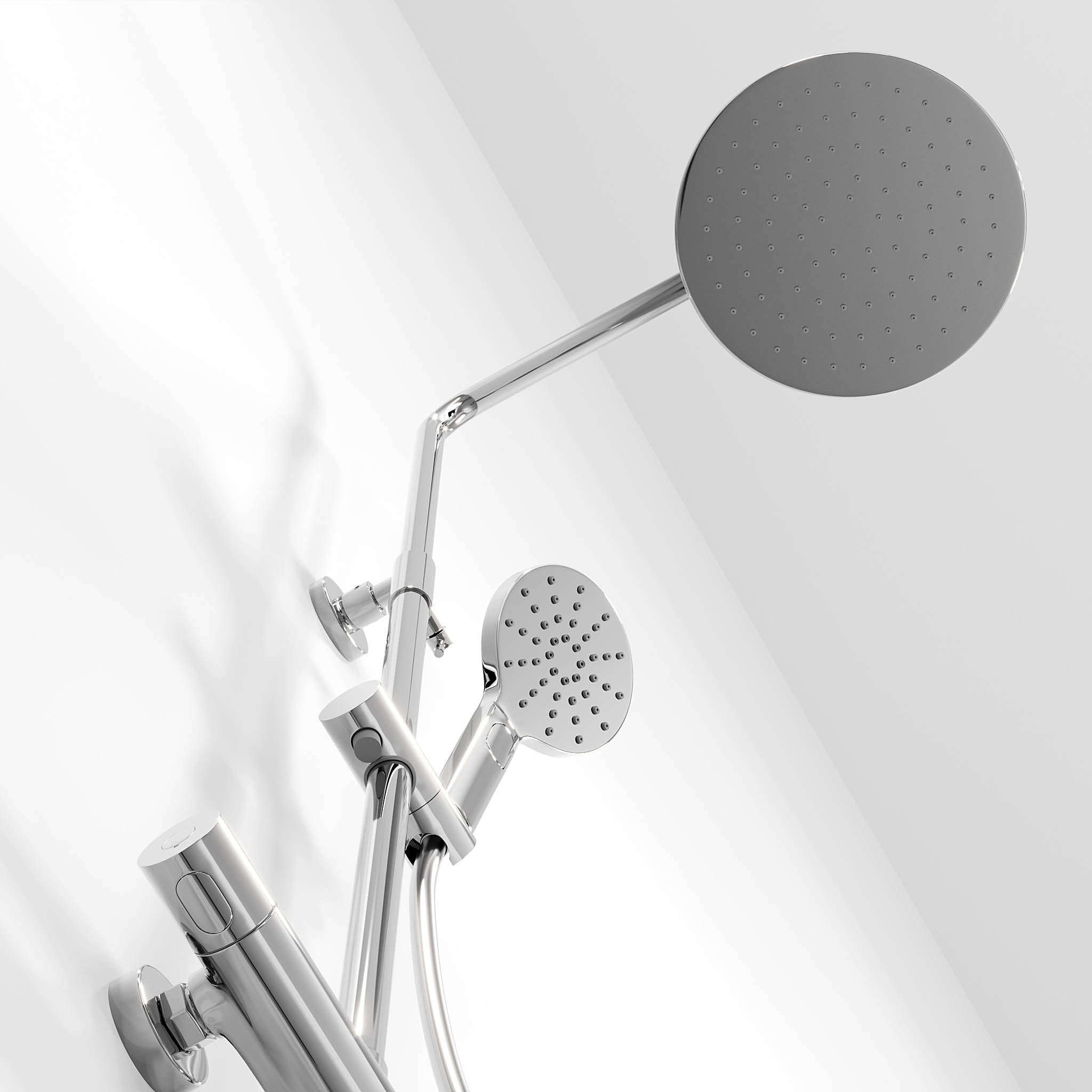 Takduschset med termostatblandare 150mm C/C - Ø250 mm takdusch, handdusch - krom - Dragør - Duschsystem - Bath Deluxe - Dragør - 31-120-05-60-00 - BATHDELUXE SWEDEN
