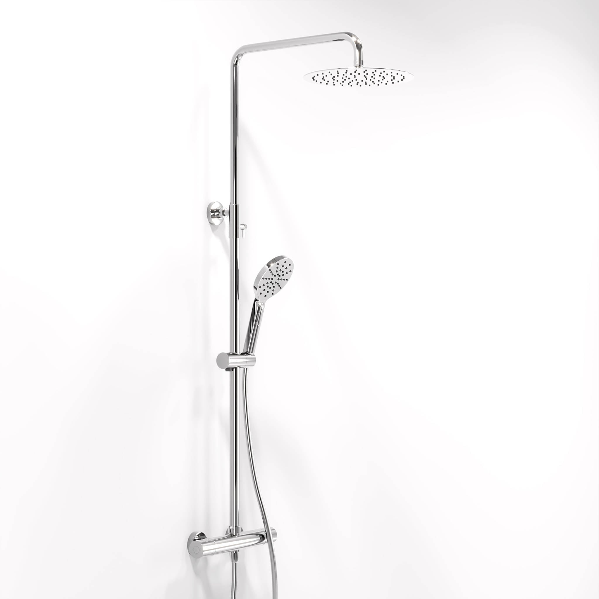 Takduschset med termostatblandare 150mm C/C - Ø250 mm takdusch, handdusch - krom - Dragør - Duschsystem - Bath Deluxe - Dragør - 31-120-05-60-00 - BATHDELUXE SWEDEN