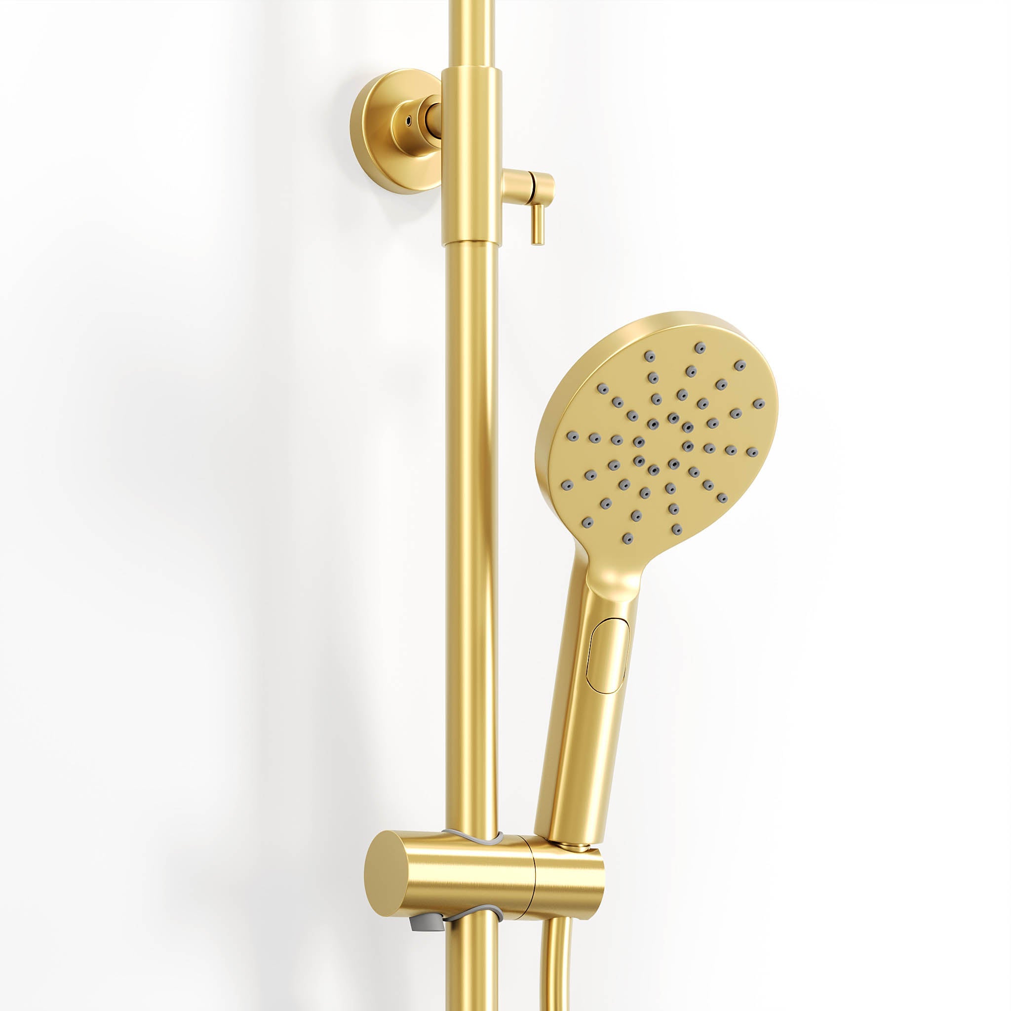 Takduschset med termostatblandare 150mm C/C - Ø250 mm takdusch, handdusch - borstad mässing - Dragør - Duschsystem - Bath Deluxe - Dragør - 31-120-05-70-00 - BATHDELUXE SWEDEN