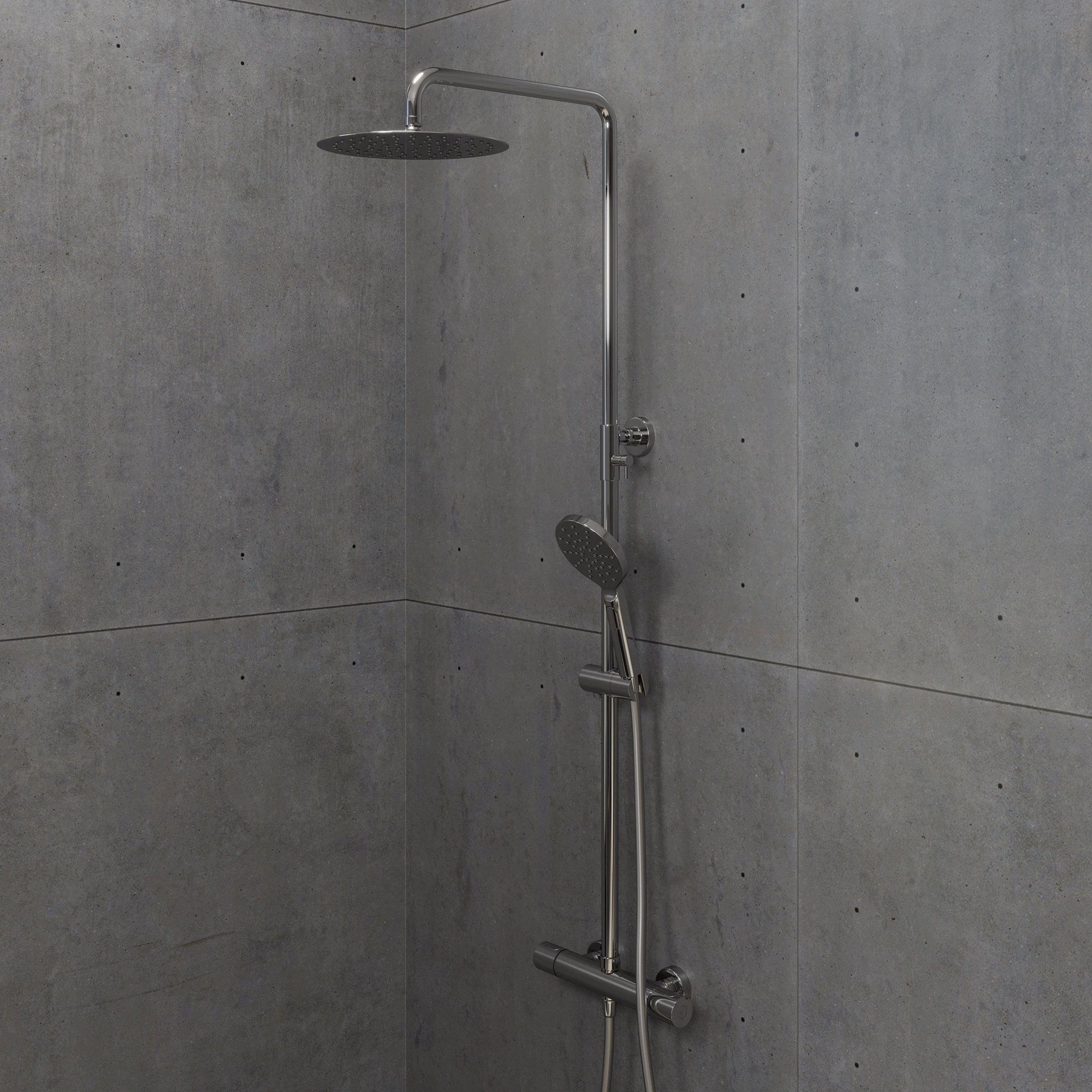 Dragør Takduschset m/Termostat blandare och 25 cm takdusch, 160 C/C - Takduschset - BATH DELUXE - EXCLUSIVE - 31 - 120 - 07 - 60 - 00 - BATHDELUXE SWEDEN