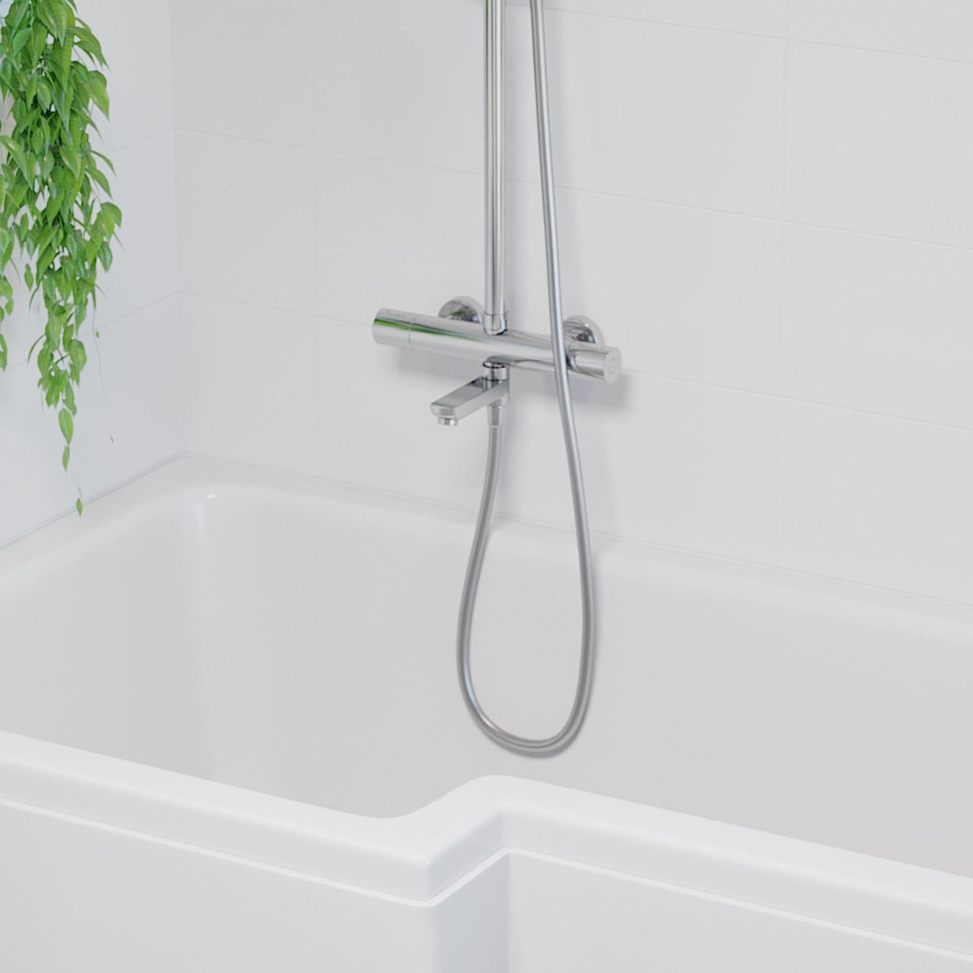 Dragør Takduschset med Badkarspip, 25 cm takdusch, Krom, 160 C/C - Takduschset - BATH DELUXE - EXCLUSIVE - 31 - 160 - 11 - 60 - 00 - BATHDELUXE SWEDEN