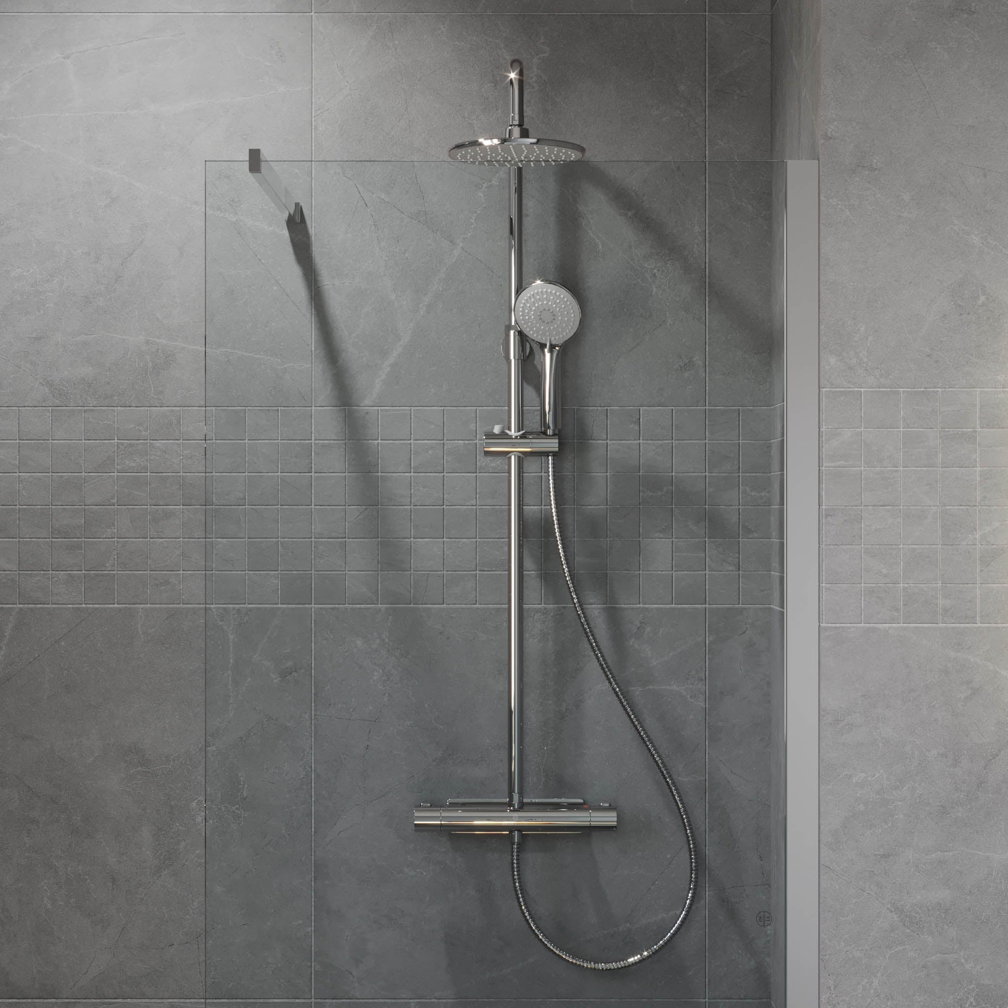 Holly takduschset med termostat 160 CC - Takduschset - BATH DELUXE - BASIC - 31 - 160 - 17 - 60 - 02 - BATHDELUXE SWEDEN