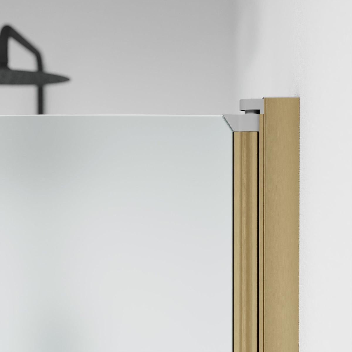 Vänern Duschhörn, Rund, Frostat Glas, Brons Profil - Duschhörna - BATH DELUXE - PRESTIGE - 35 - 101 - 70 - 55 - 00 - BATHDELUXE SWEDEN