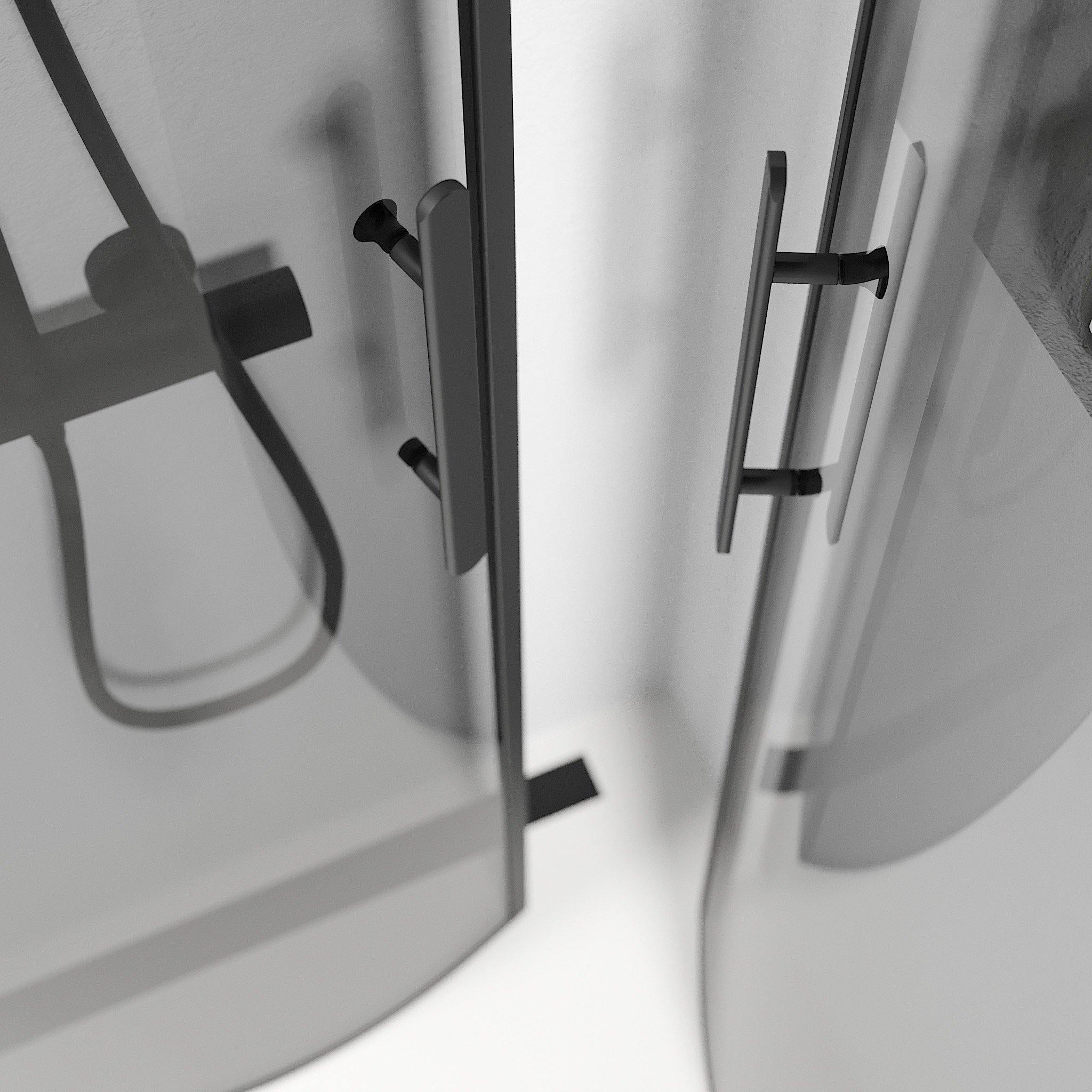 Rund - Rökt, Duschset - Rund, Rökt/Svart - 70 cm - Duschkabinset - Kod - BATH DELUXE - PRESTIGE - 35-701-02-56-00 - BATHDELUXE SWEDEN