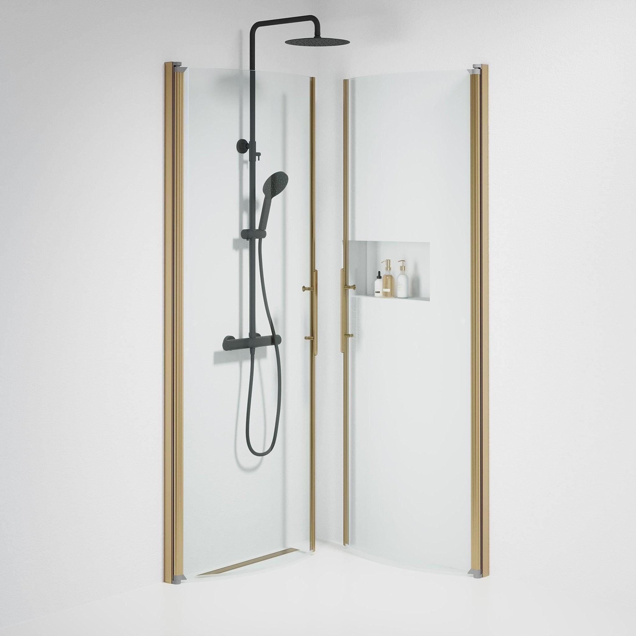Rund - Klar, Duschset - Rund, Klar/Brons - 80 cm - Duschkabinset - Kod - BATH DELUXE - PRESTIGE - 35-808-70-50-00 - BATHDELUXE SWEDEN