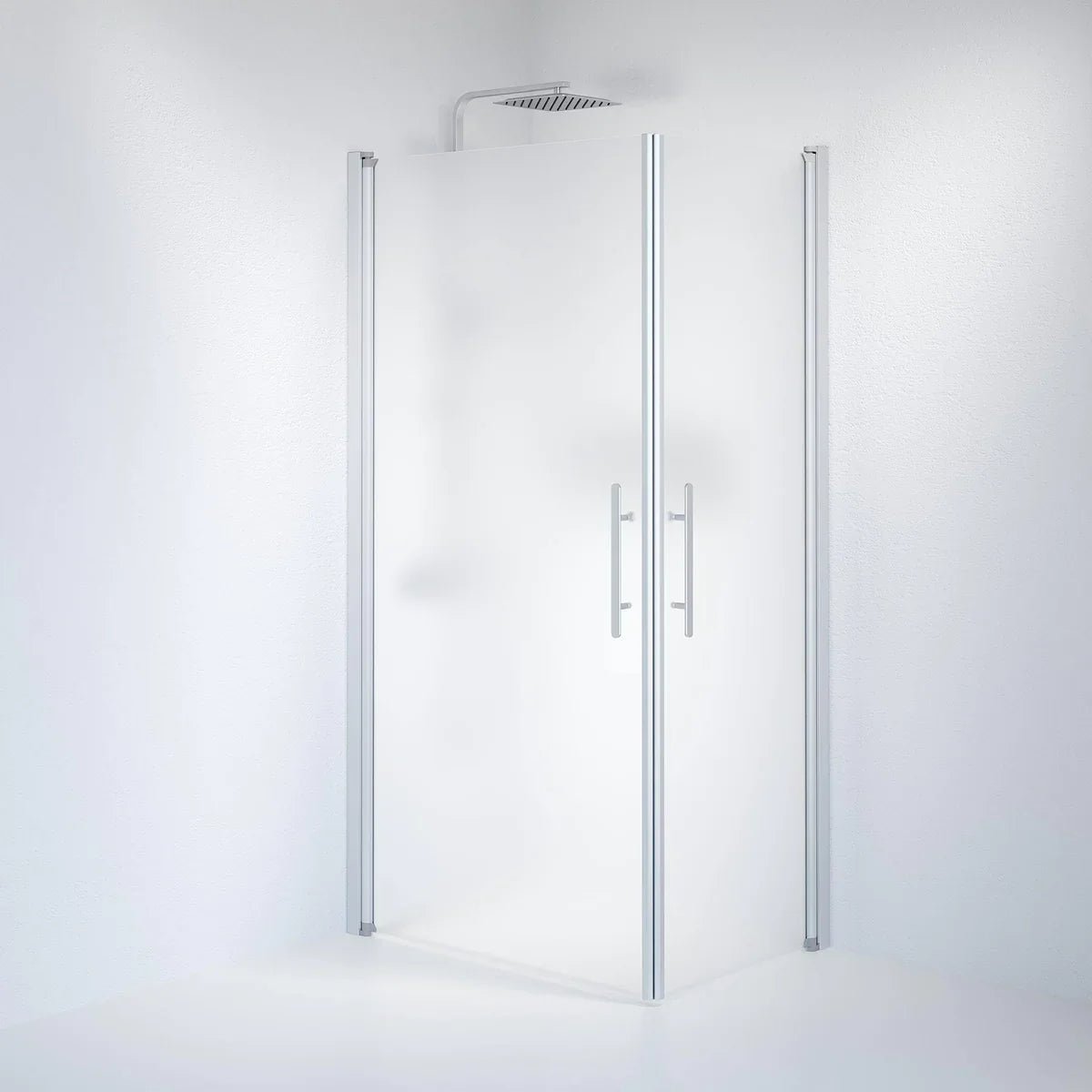 Vänern Duschhörn, Rak, Frostat Glas, Borstad Aluminium Profil - Duschhörna - BATH DELUXE - PRESTIGE - 36 - 701 - 67 - 55 - 00 - BATHDELUXE SWEDEN