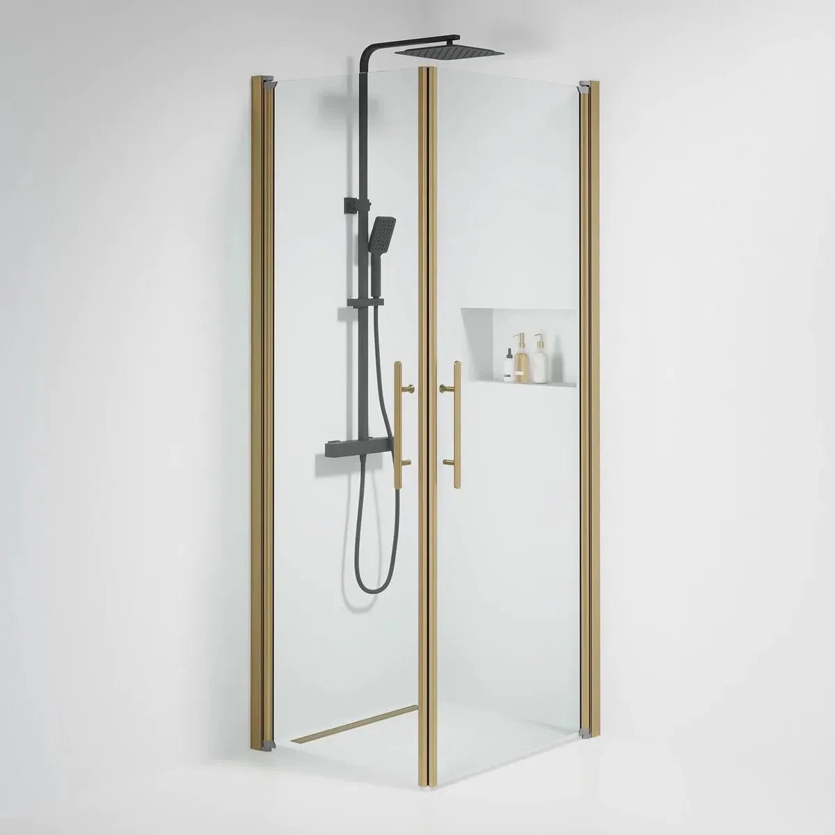 Vänern Duschhörn, Rak, Klarglas, Brons Profil - Duschhörna - BATH DELUXE - PRESTIGE - 36 - 708 - 70 - 50 - 00 - BATHDELUXE SWEDEN