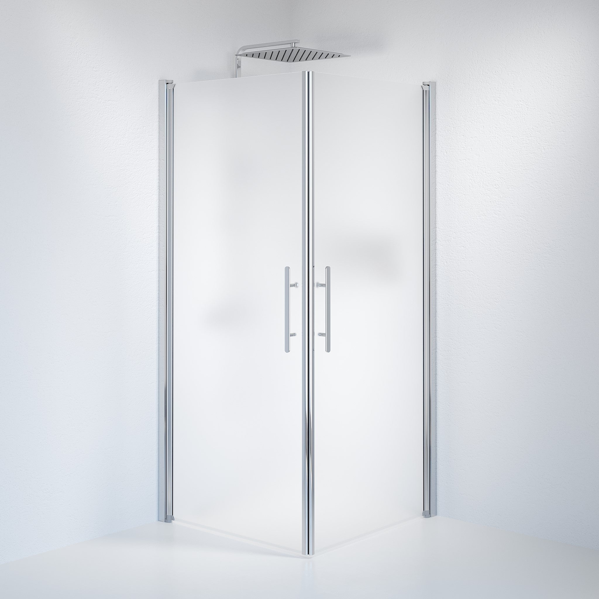 Kvadratisk - Frostad, Duschset - Kvadratisk, Matt/Krom - 70 cm - Duschkabinset - Kod - BATH DELUXE - PRESTIGE - 36-709-60-55-00 - BATHDELUXE SWEDEN