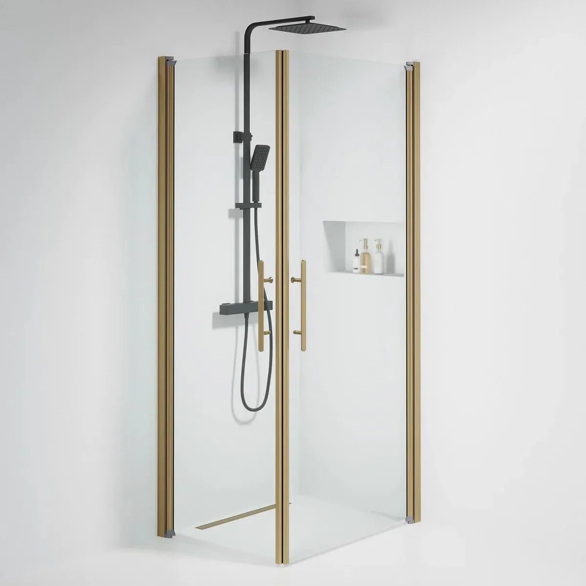 Vänern Duschhörn, Rak, Klarglas, Brons Profil - Duschhörna - BATH DELUXE - PRESTIGE - 36 - 709 - 70 - 50 - 00 - BATHDELUXE SWEDEN