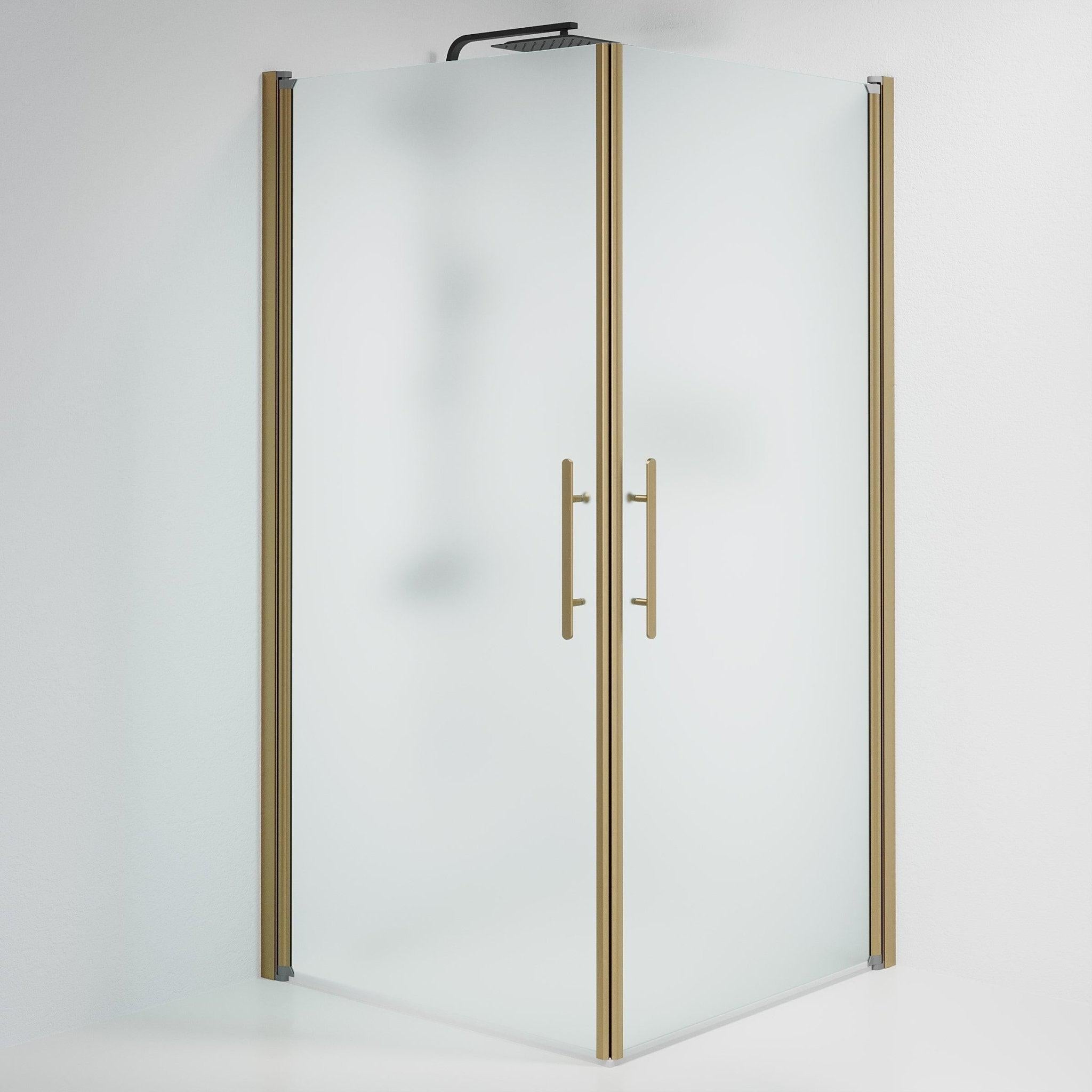 Kvadratisk - Frostad, Duschset - Kvadratisk, Matt/Brons - 70 cm - Duschkabinset - Kod - BATH DELUXE - PRESTIGE - 36-709-70-55-00 - BATHDELUXE SWEDEN