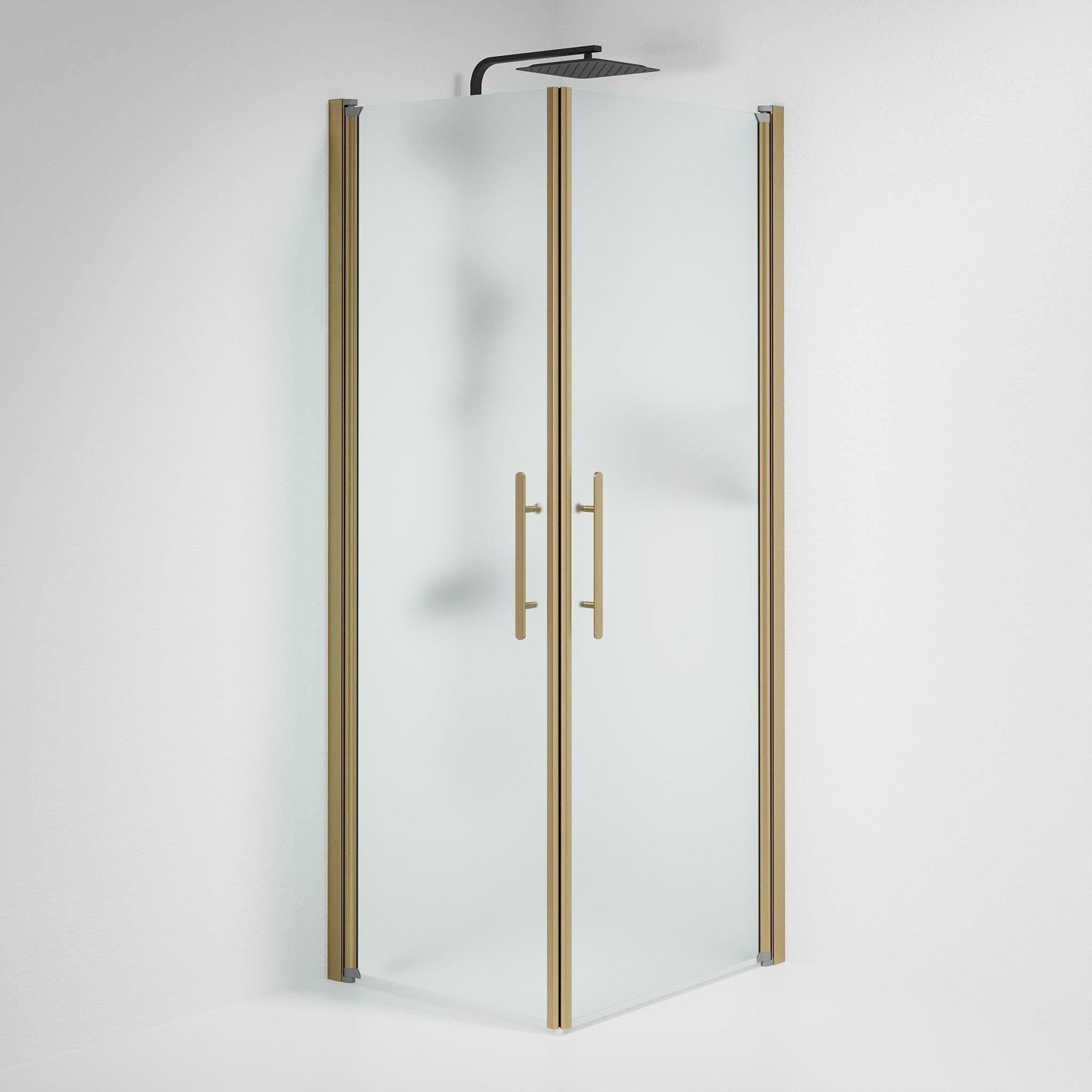 Kvadratisk - Frostad, Duschset - Kvadratisk, Matt/Brons - 80 cm - Duschkabinset - Kod - BATH DELUXE - PRESTIGE - 36-801-70-55-00 - BATHDELUXE SWEDEN