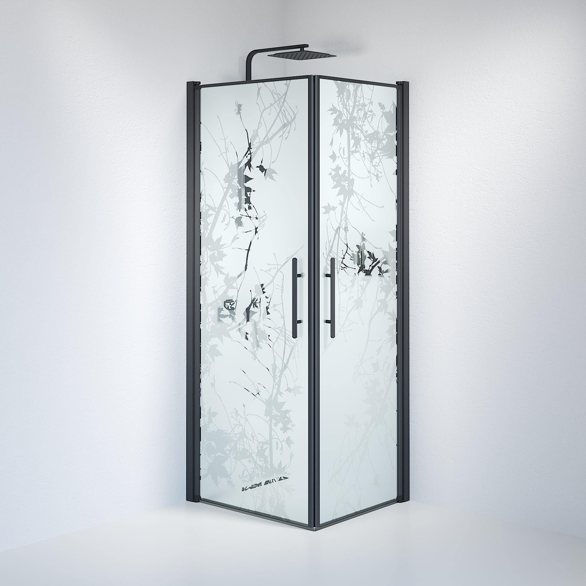 Kvadratisk - Dekoration, Duschset - Kvadratisk, Dekoration/Svart - 80 cm - Duschkabinset - Kod - BATH DELUXE - PRESTIGE - 36-808-02-54-00 - BATHDELUXE SWEDEN