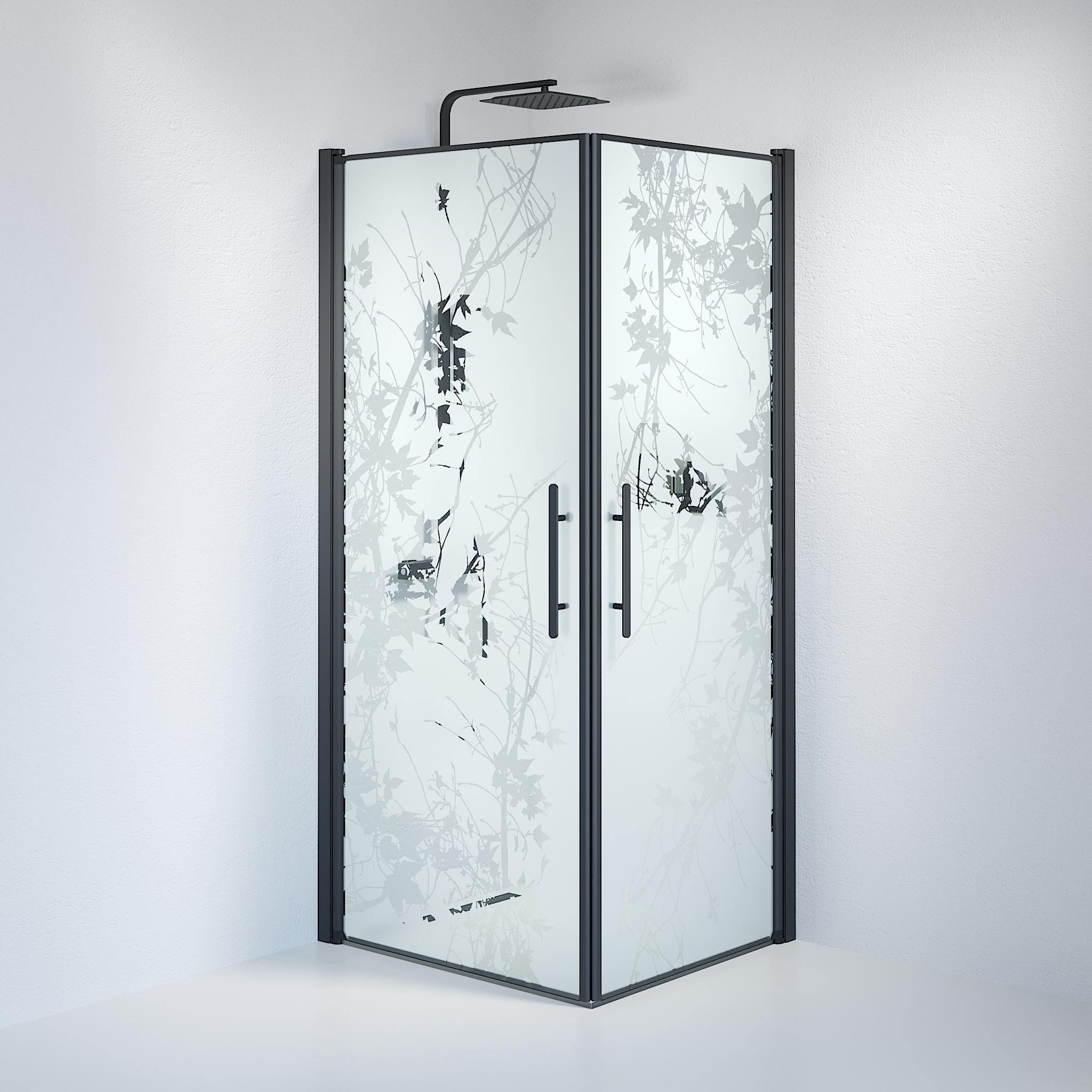 Kvadratisk - Dekoration, Duschset - Kvadratisk, Dekoration/Svart - 80 cm - Duschkabinset - Kod - BATH DELUXE - PRESTIGE - 36-808-02-54-00 - BATHDELUXE SWEDEN