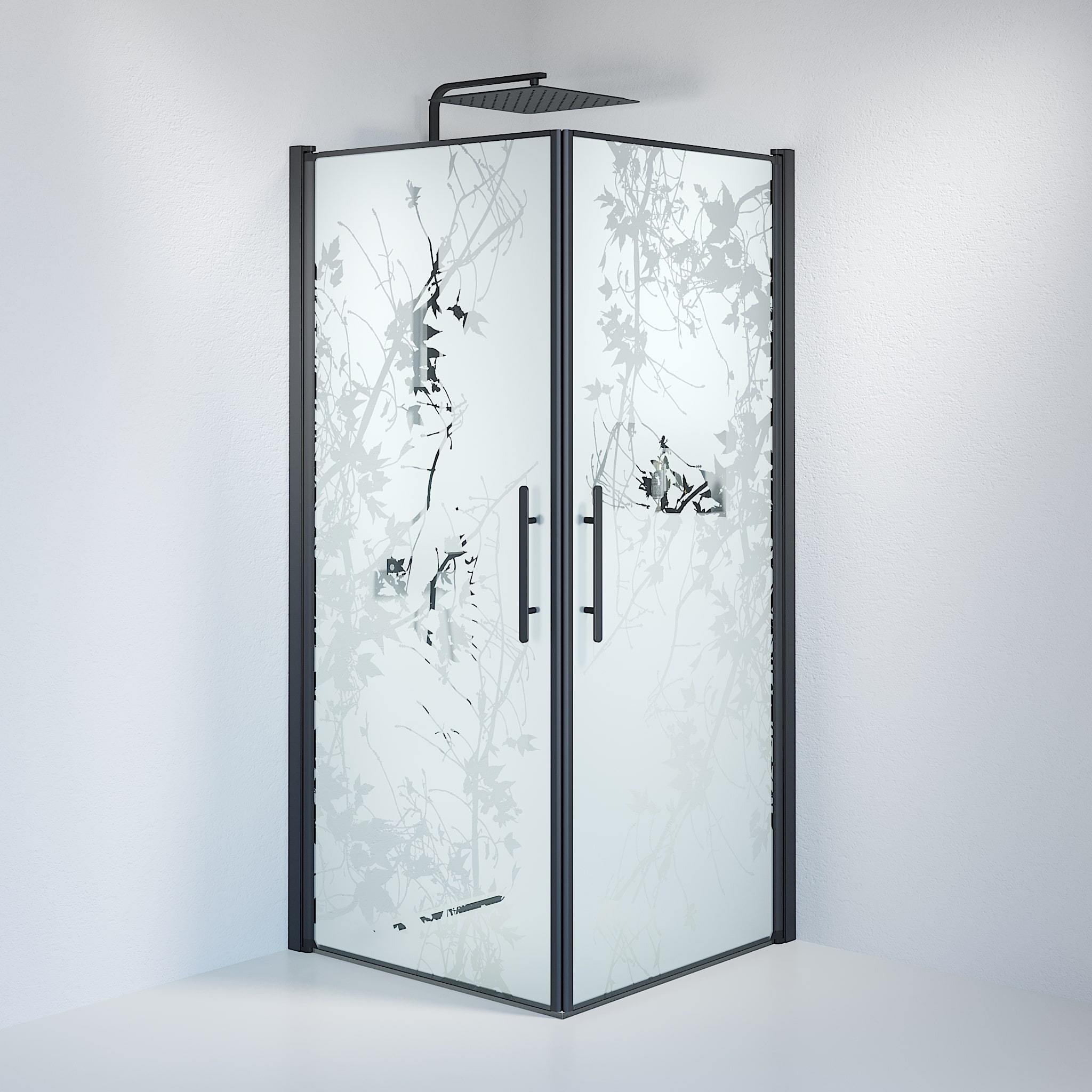 Kvadratisk - Dekoration, Duschset - Kvadratisk, Dekoration/Svart - 80 cm - Duschkabinset - Kod - BATH DELUXE - PRESTIGE - 36-808-02-54-00 - BATHDELUXE SWEDEN