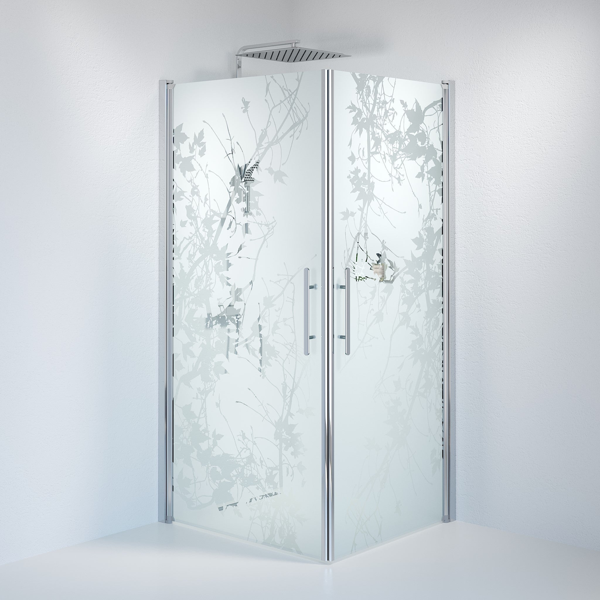 Kvadratisk - Dekor, Duschset - Kvadratisk, Dekor/Krom - 80 cm - Duschkabinset - Kod - BATH DELUXE - PRESTIGE - 36-808-60-54-00 - BATHDELUXE SWEDEN