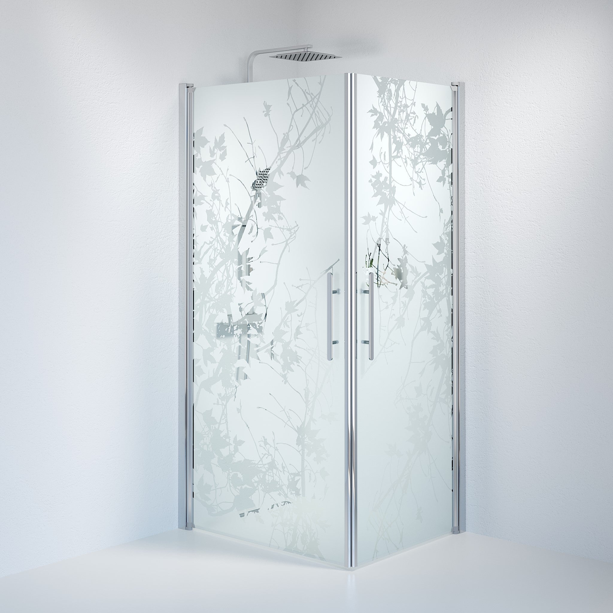 Kvadratisk - Dekor, Duschset - Kvadratisk, Dekor/Krom - 80 cm - Duschkabinset - Kod - BATH DELUXE - PRESTIGE - 36-808-60-54-00 - BATHDELUXE SWEDEN