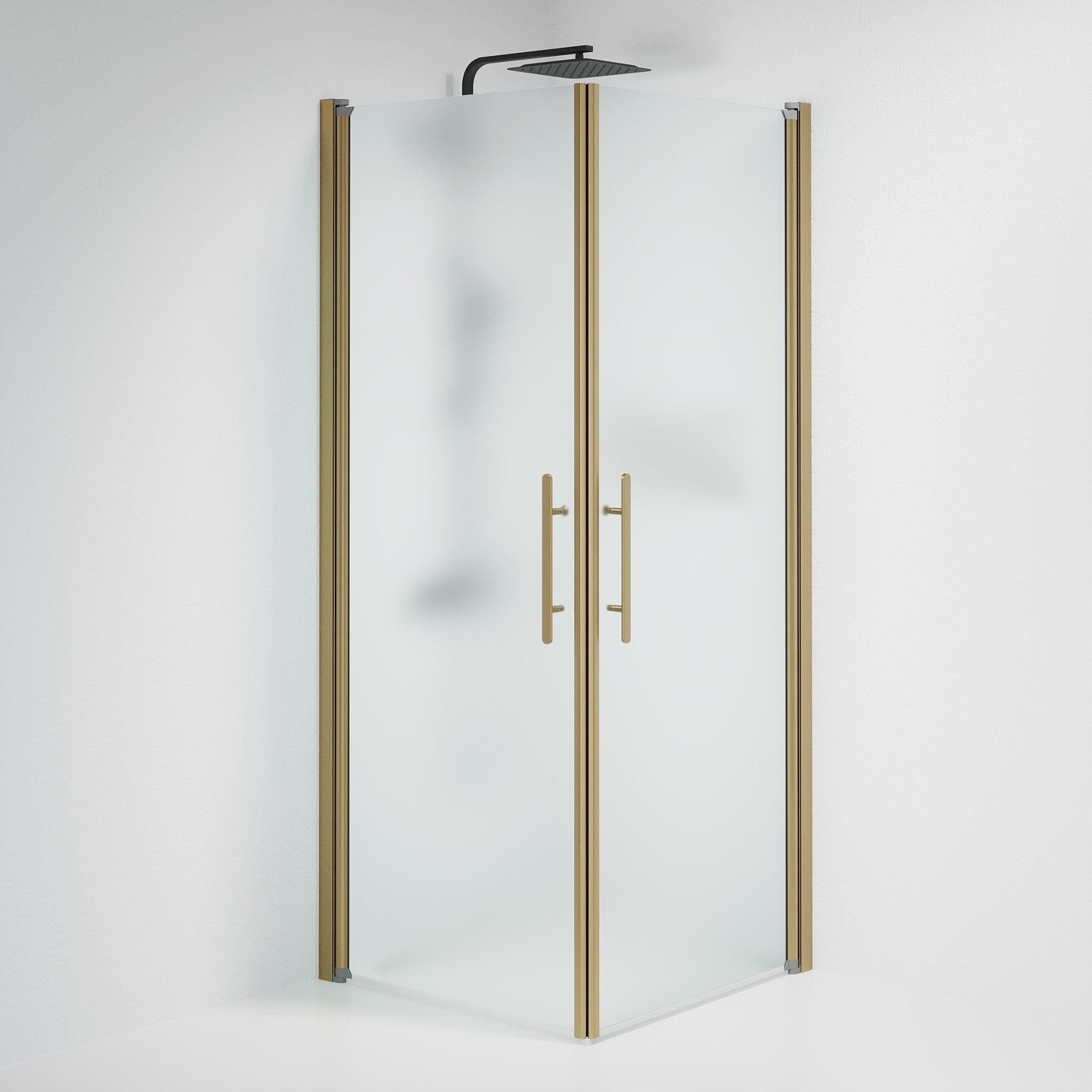 Kvadratisk - Frostad, Duschset - Kvadratisk, Matt/Brons - 80 cm - Duschkabinset - Kod - BATH DELUXE - PRESTIGE - 36-808-70-55-00 - BATHDELUXE SWEDEN