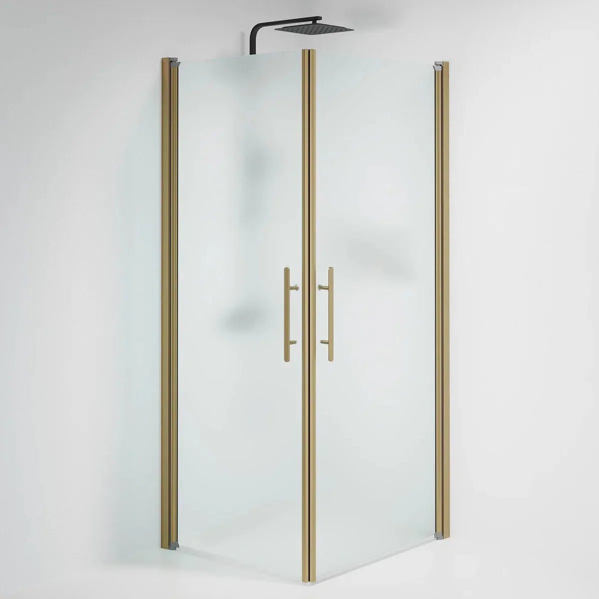 Vänern Duschhörn, Rak, Frostat Glas, Brons Profil - Duschhörna - BATH DELUXE - PRESTIGE - 36 - 809 - 70 - 55 - 00 - BATHDELUXE SWEDEN
