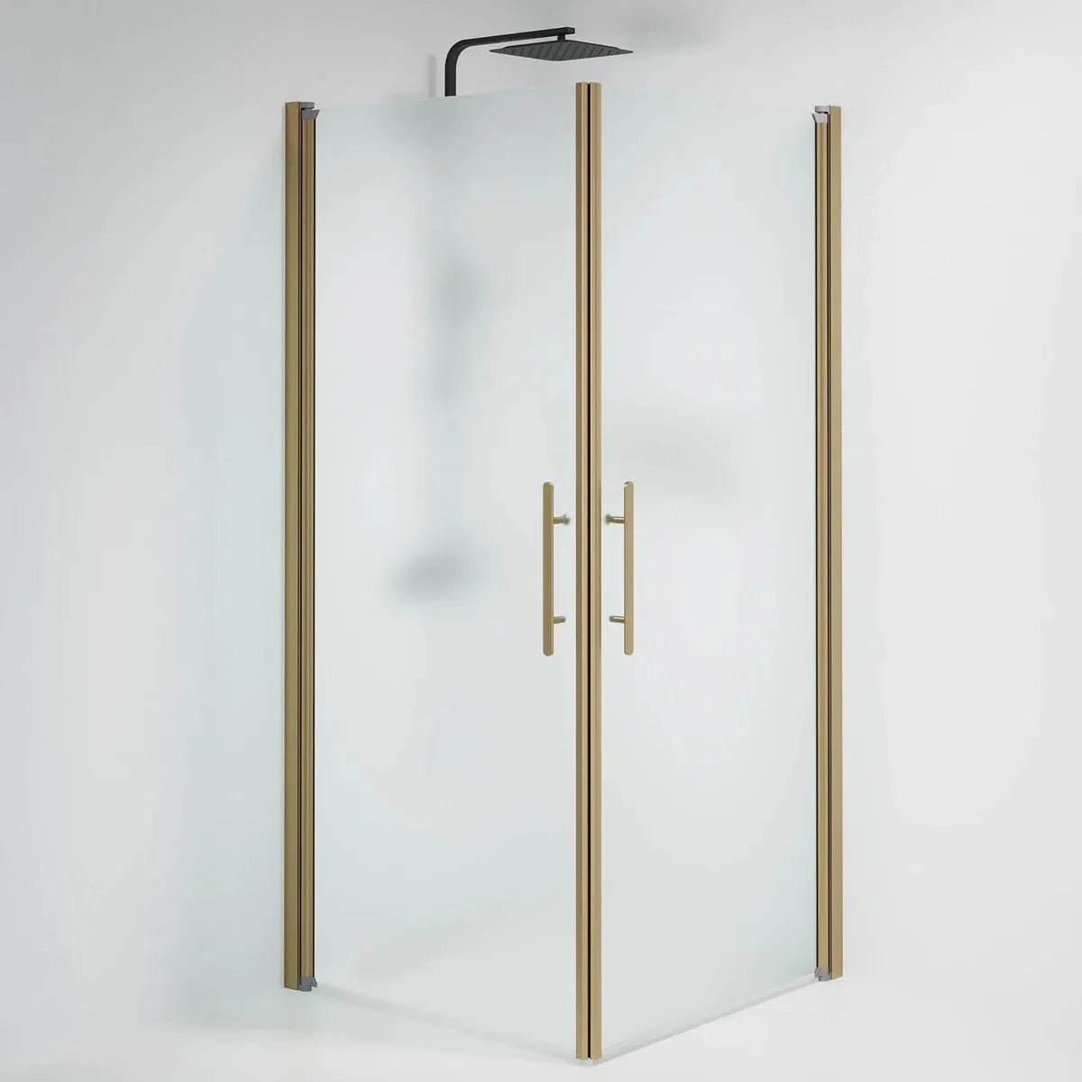 Vänern Duschhörn, Rak, Frostat Glas, Brons Profil - Duschhörna - BATH DELUXE - PRESTIGE - 36 - 909 - 70 - 55 - 00 - BATHDELUXE SWEDEN