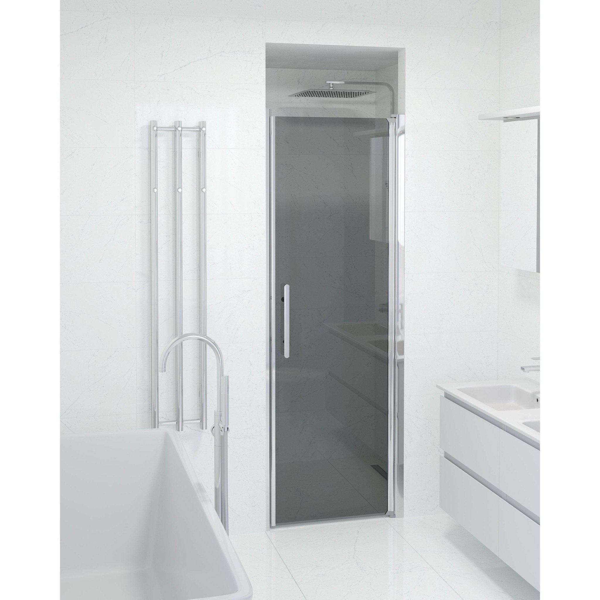 Nisch - Rökt, Duschset - Nisch, Rökt/Krom - 70 cm - Duschkabinset - Kod - BATH DELUXE - PRESTIGE - 38-070-01-56-00 - BATHDELUXE SWEDEN