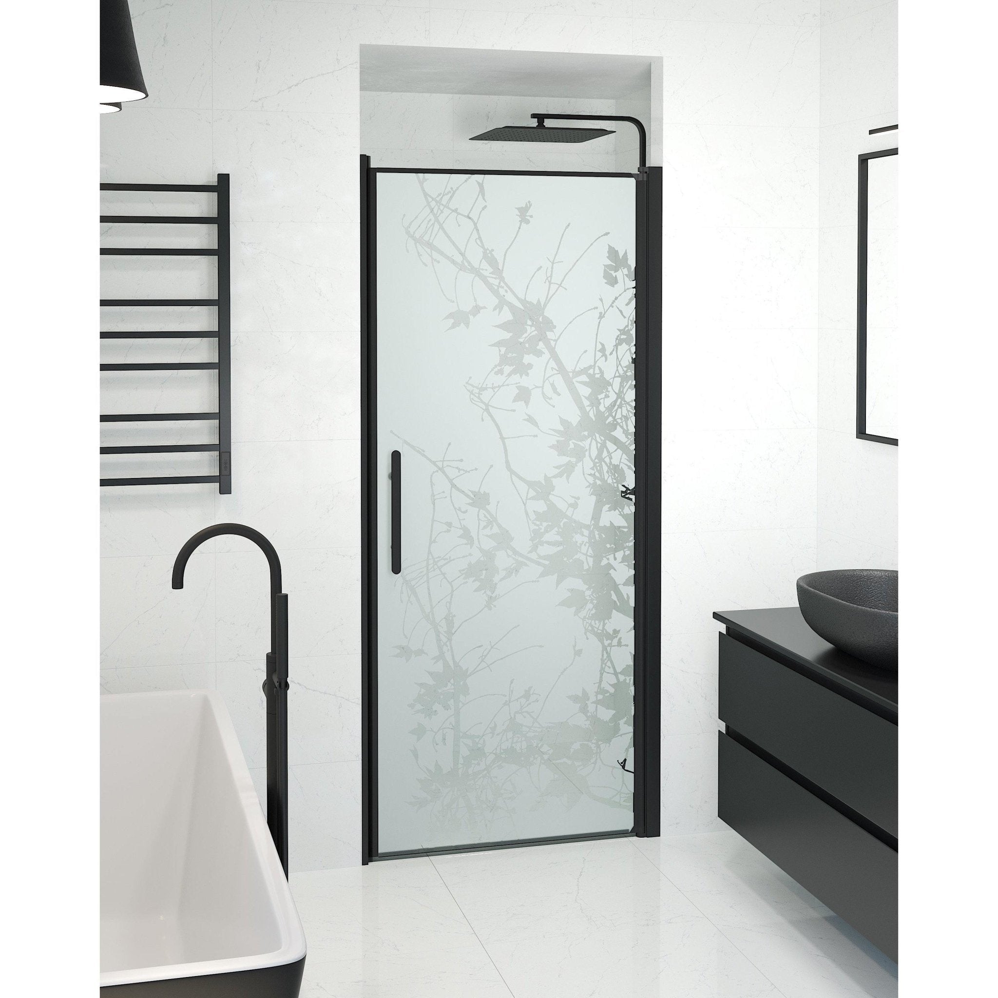 Nisch - Dekoration, Duschset - Nisch, Dekoration/Svart - 80 cm - Duschkabinset - Kod - BATH DELUXE - PRESTIGE - 38-080-00-54-00 - BATHDELUXE SWEDEN