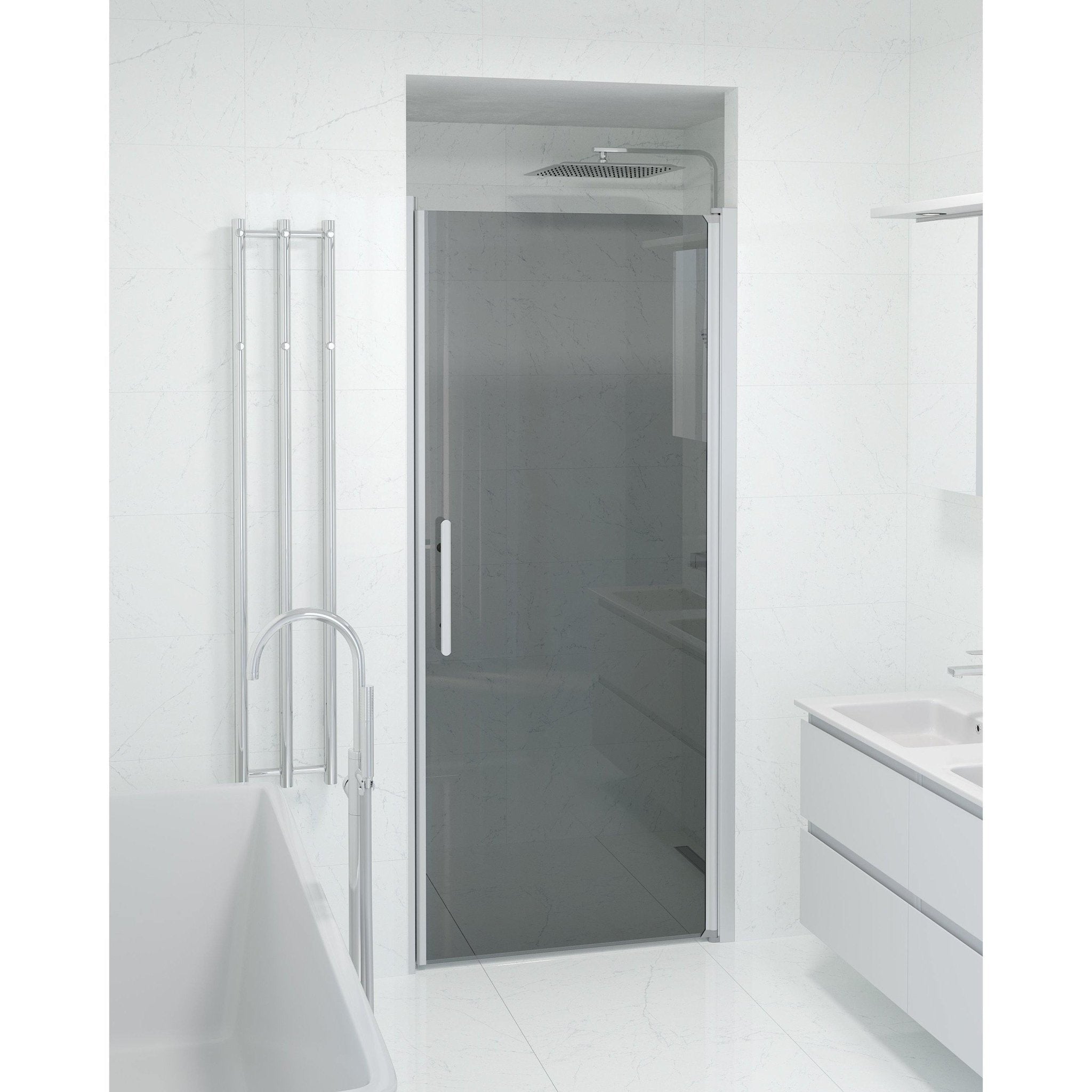 Nisch - Rökt, Duschset - Nisch, Rökt/Satin - 90 cm - Duschkabinset - Kod - BATH DELUXE - PRESTIGE - 38-090-02-56-00 - BATHDELUXE SWEDEN