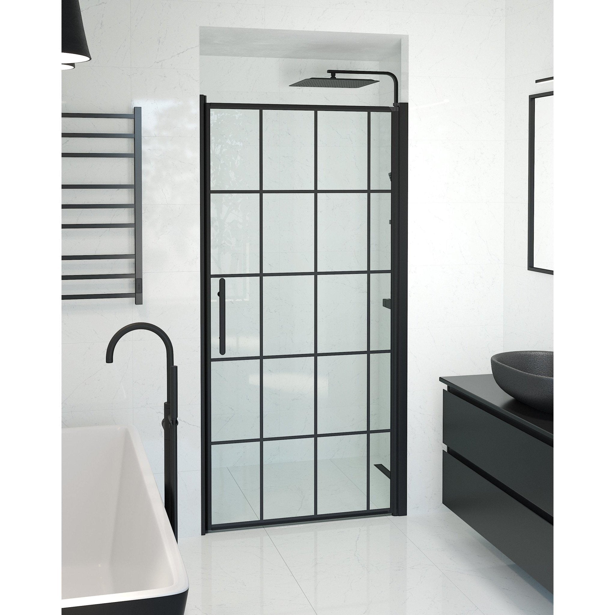 Nisch - Stommar, Duschset - Nisch, Stomme/Svart - 100 cm - Duschkabinset - Kod - BATH DELUXE - PRESTIGE - 38-100-00-59-00 - BATHDELUXE SWEDEN