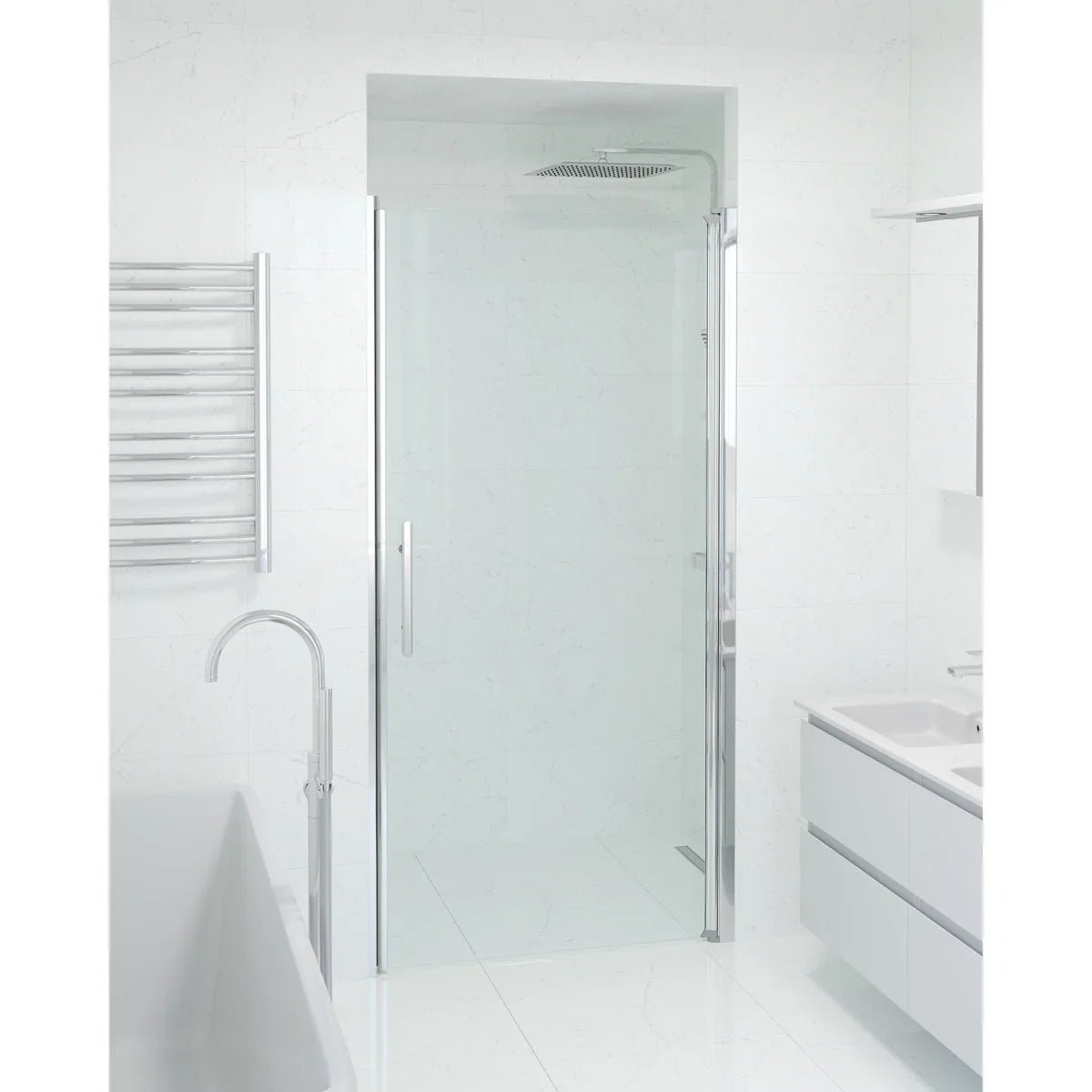 Vänern Niche Duschdörr, Klarglas, Krom Profil - Nischduschar - BATH DELUXE - PRESTIGE - 38 - 100 - 01 - 50 - 00 - BATHDELUXE SWEDEN
