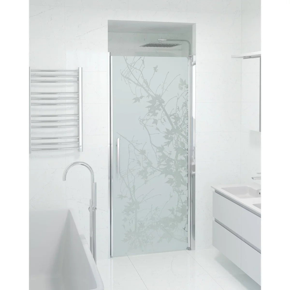 Vänern Niche Duschdörr, Frostat Decor Glas, Krom Profil - Nischduschar - BATH DELUXE - PRESTIGE - 38 - 100 - 01 - 54 - 00 - BATHDELUXE SWEDEN