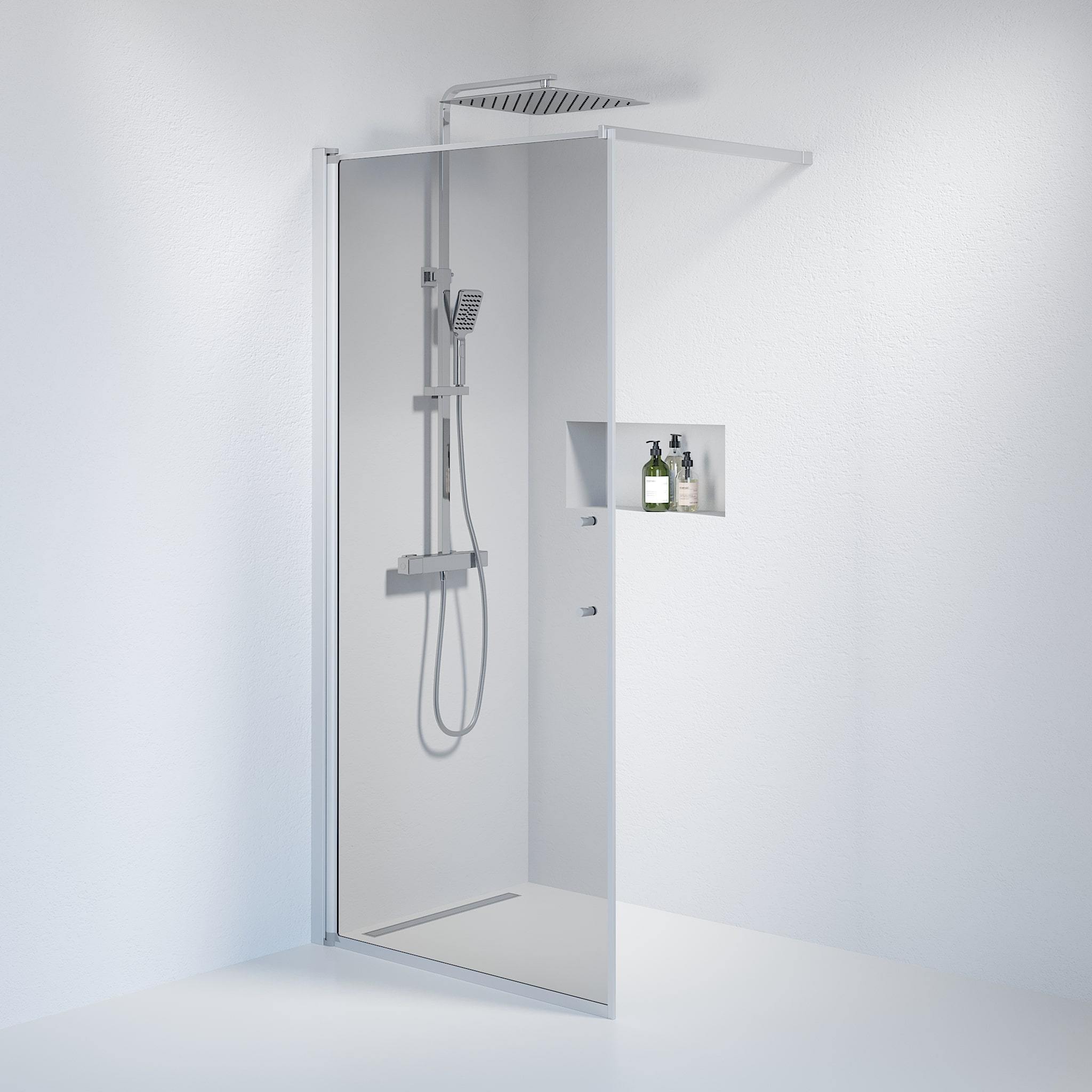 Vägg - Rökt, Duschset - Vägg, Rökt/Satin - 70 cm - Duschkabinset - Kod - BATH DELUXE - PRESTIGE - 39-070-67-56-00 - BATHDELUXE SWEDEN