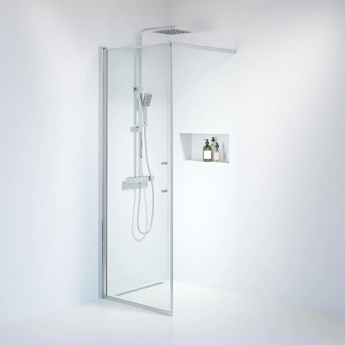 Vänern Duschvägg, Klarglas, Krom Profil - Duschväggar - BATH DELUXE - PRESTIGE - 39 - 080 - 60 - 50 - 00 - BATHDELUXE SWEDEN