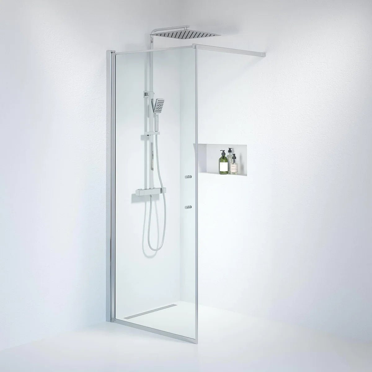 Vänern Duschvägg, Klarglas, Krom Profil - Duschväggar - BATH DELUXE - PRESTIGE - 39 - 090 - 60 - 50 - 00 - BATHDELUXE SWEDEN