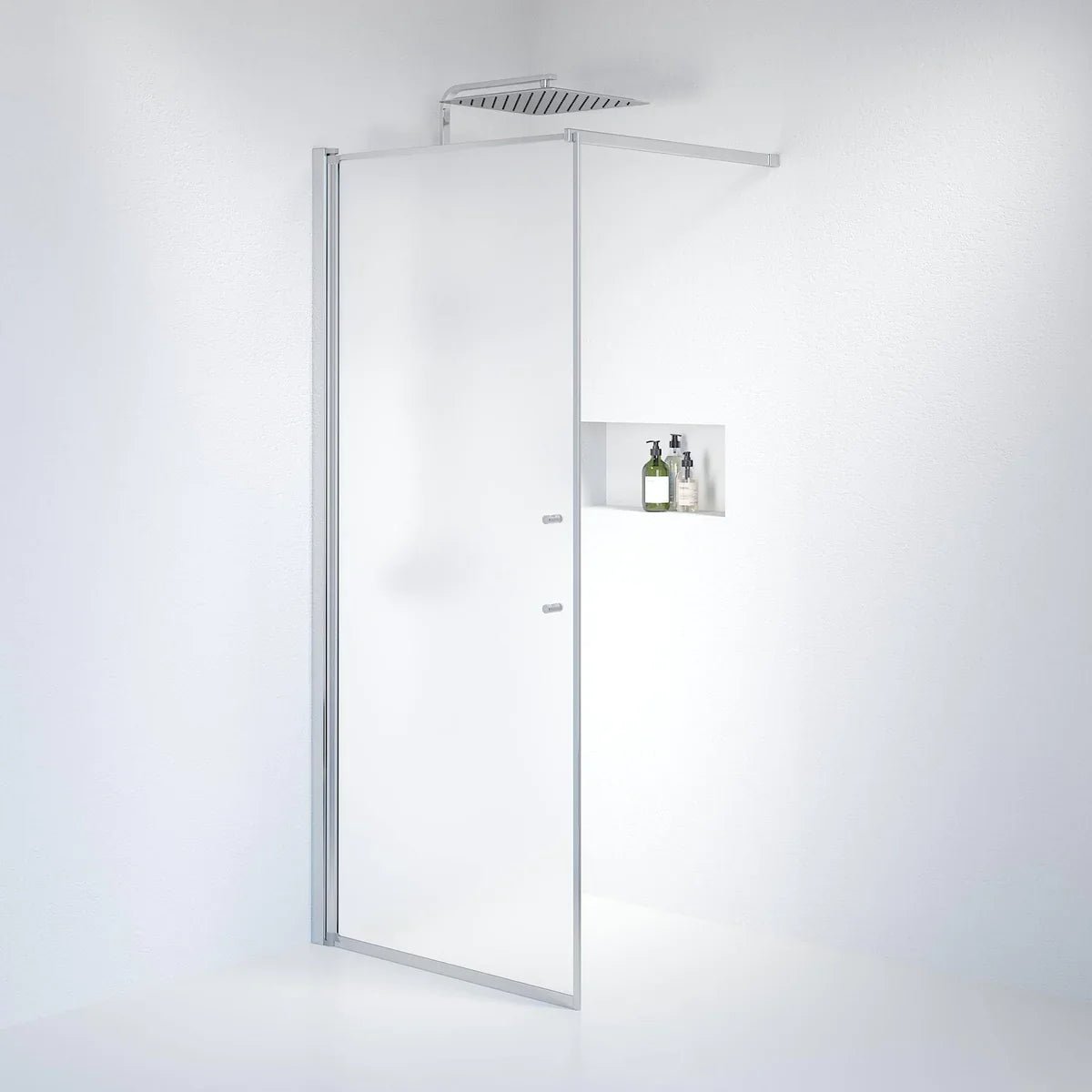 Vänern Duschvägg, Frostat Glas, Krom Profil - Duschväggar - BATH DELUXE - PRESTIGE - 39 - 090 - 60 - 55 - 00 - BATHDELUXE SWEDEN