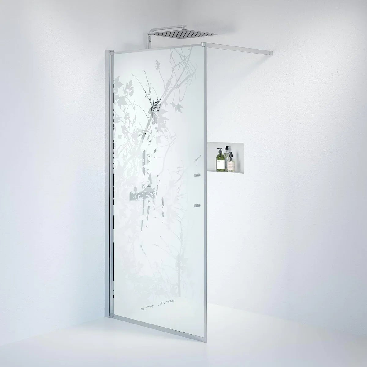 Vänern Duschvägg, Frostat Decor Glas, Krom Profil - Duschväggar - BATH DELUXE - PRESTIGE - 39 - 100 - 60 - 54 - 00 - BATHDELUXE SWEDEN