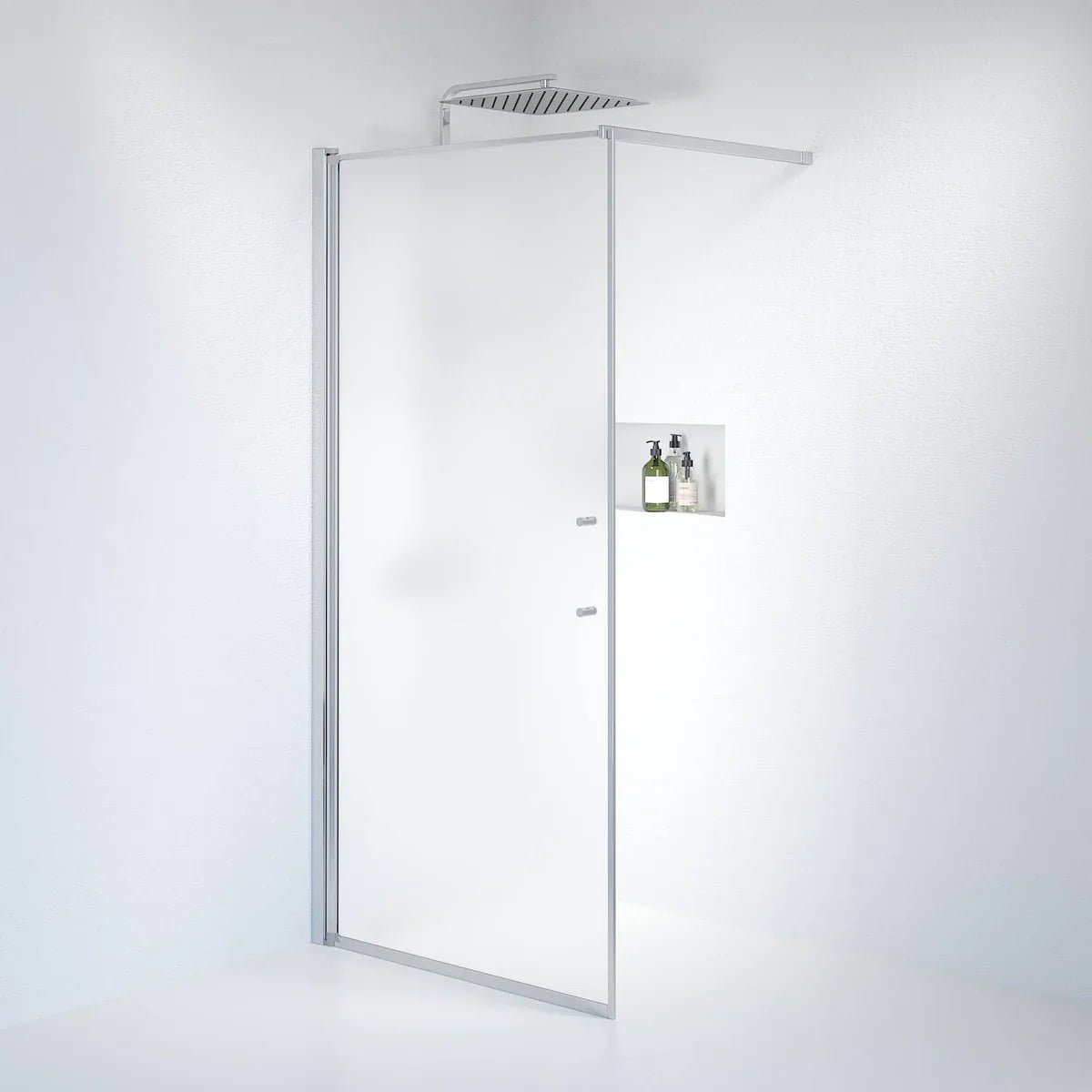 Vänern Duschvägg, Frostat Glas, Krom Profil - Duschväggar - BATH DELUXE - PRESTIGE - 39 - 100 - 60 - 55 - 00 - BATHDELUXE SWEDEN