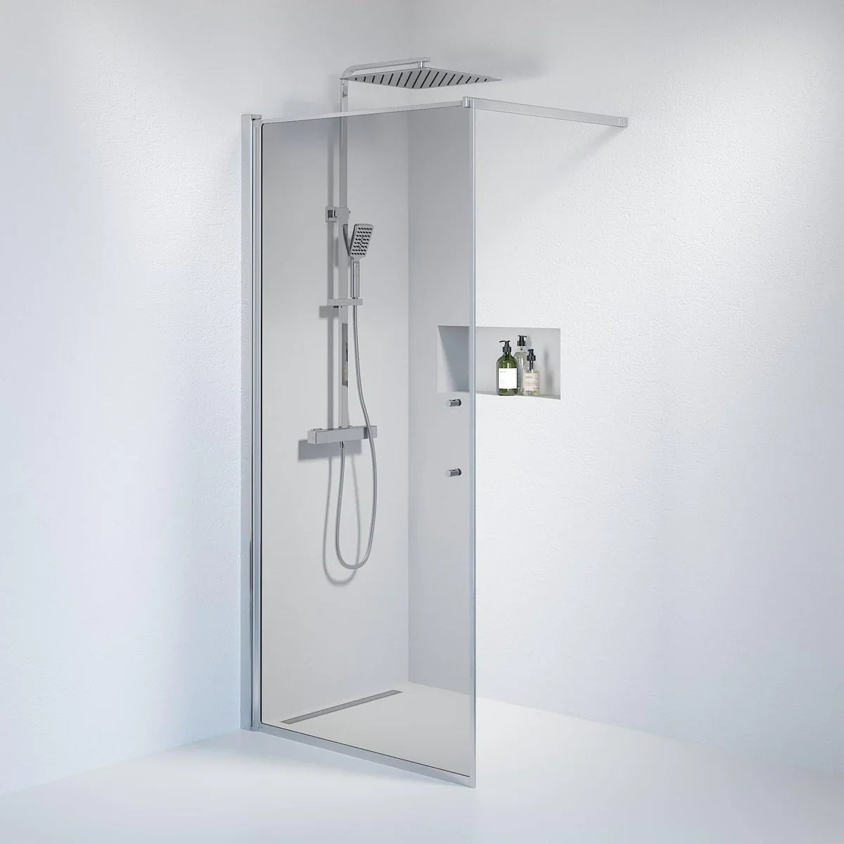 Vänern Duschvägg, Rökfärgat Glas, Krom Profil - Duschväggar - BATH DELUXE - PRESTIGE - 39 - 100 - 60 - 56 - 00 - BATHDELUXE SWEDEN