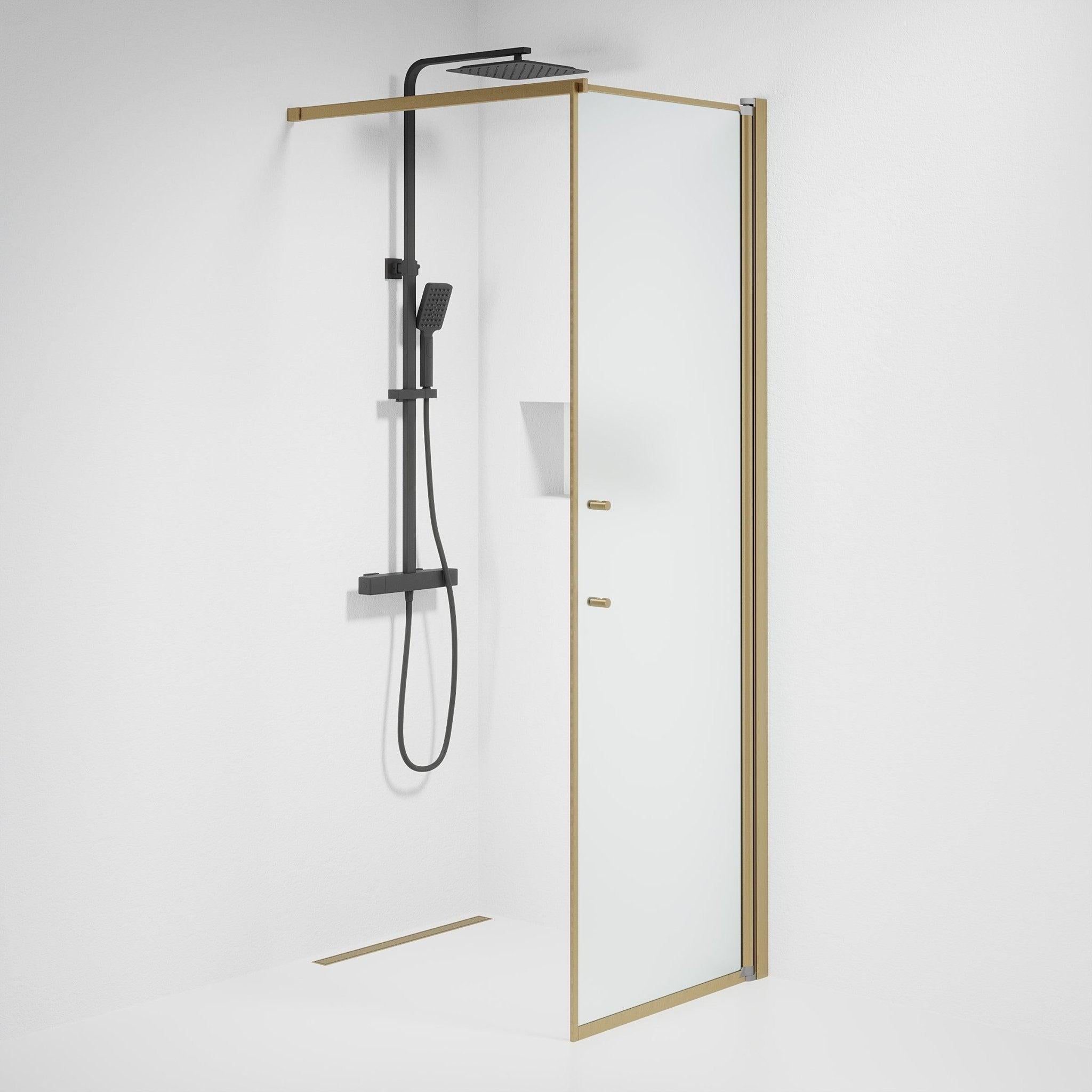 Kvadratisk - Frostad, Duschset - Kvadratisk, Matt/Brons - 100 cm - Duschkabinset - Kod - BATH DELUXE - PRESTIGE - 39-100-70-55-00 - BATHDELUXE SWEDEN