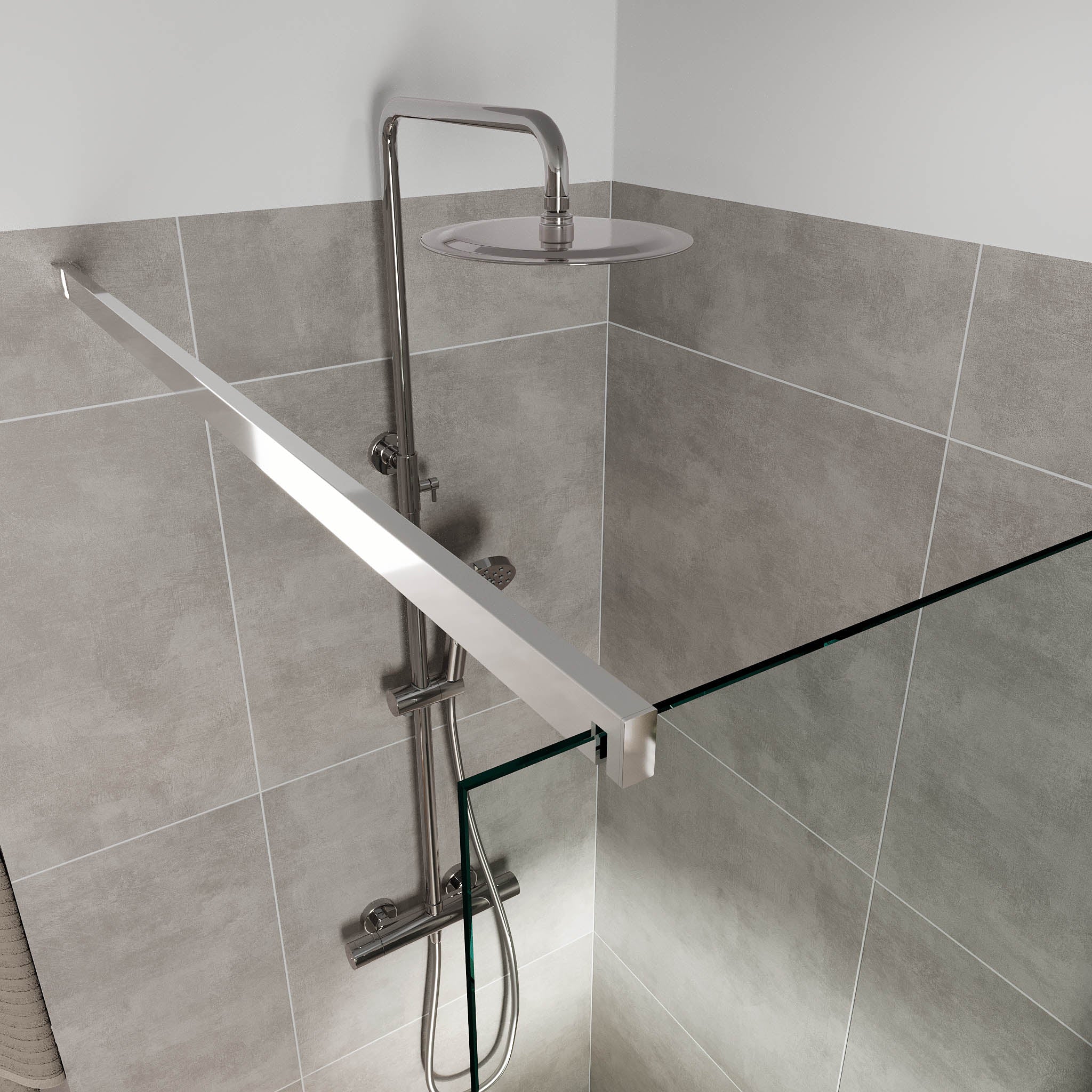 Sandefjord duschvägg, Krom Profil, Klart glas - Duschväggar - BATH DELUXE - EXCLUSIVE - 42 - 080 - 07 - 60 - 00 - BATHDELUXE SWEDEN