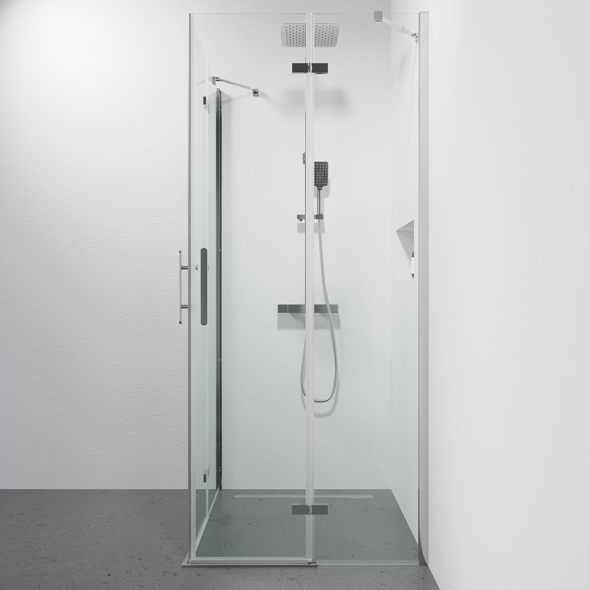 Rämen Duschhörn, Rak, Klarglas, Krom Profil - Duschhörna - BATH DELUXE - PRESTIGE - 42 - 090 - 01 - 60 - 02 - BATHDELUXE SWEDEN