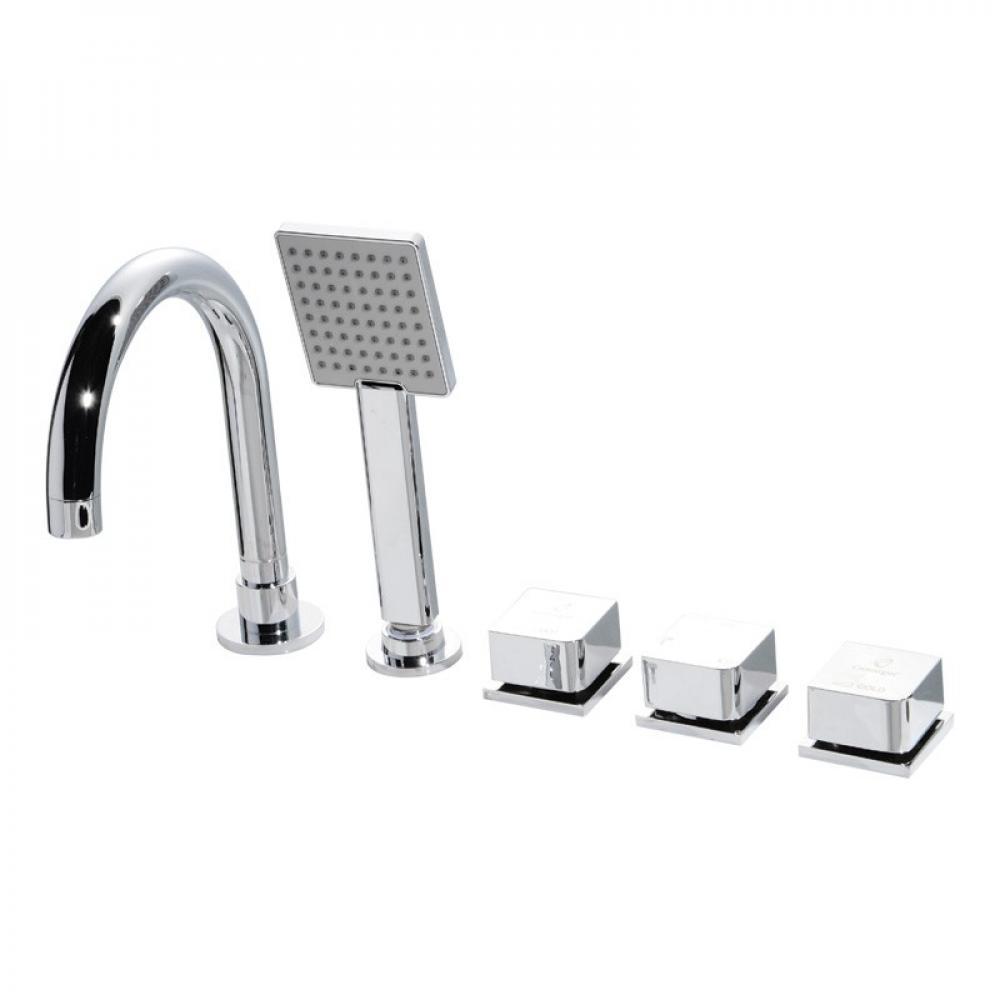 Hörnbadkar Ulstrup med nackkudde, frontpanel och badkarsblandar - Inbyggnadsbadkar - BATH DELUXE - EXCLUSIVE - 47 - 130 - 01 - 11 - 31 - BATHDELUXE SWEDEN