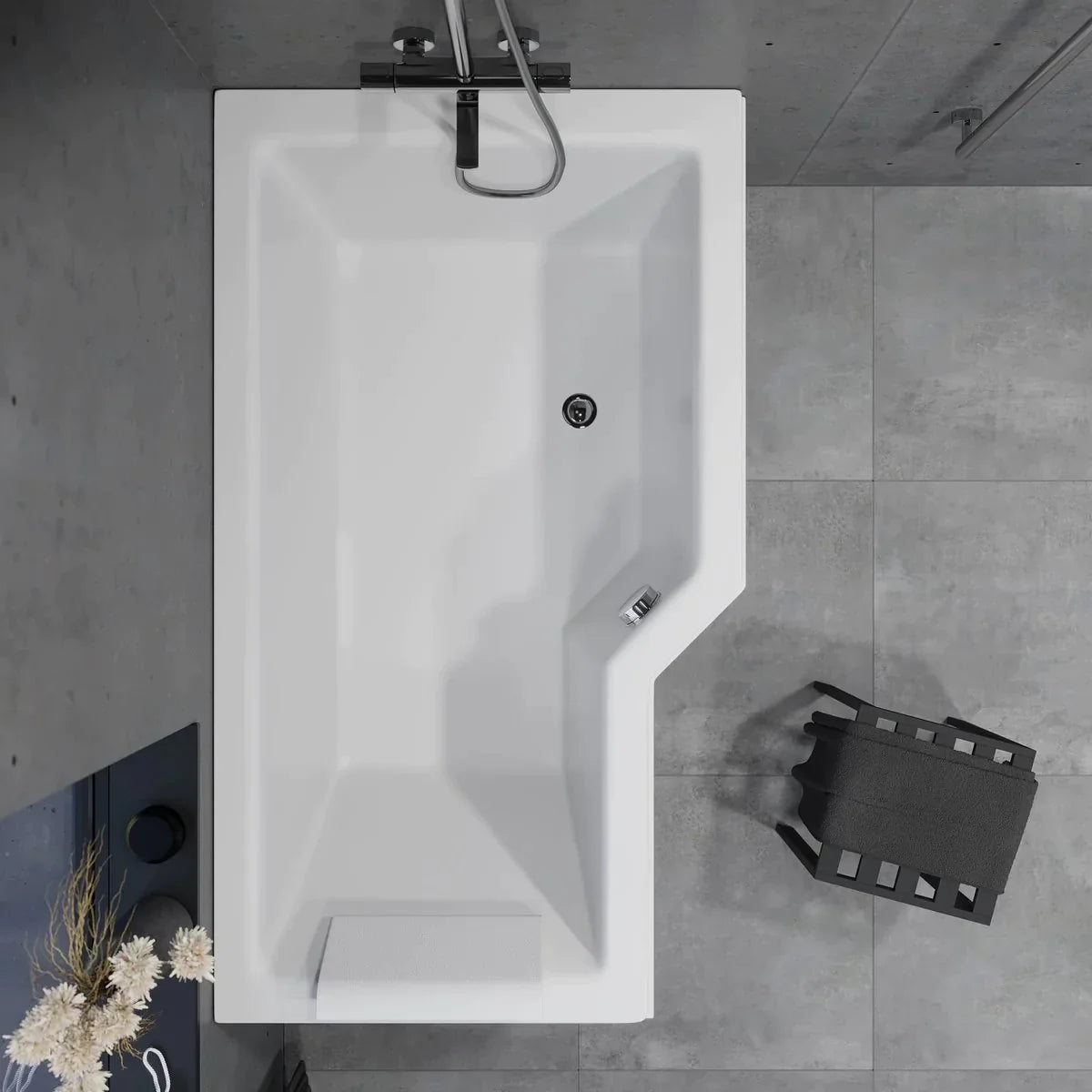 Hörnbadkar Svensmarke med frontpanel - Inbyggnadsbadkar - BATH DELUXE - EXCLUSIVE - 47 - 150 - 03 - 11 - 30 - BATHDELUXE SWEDEN