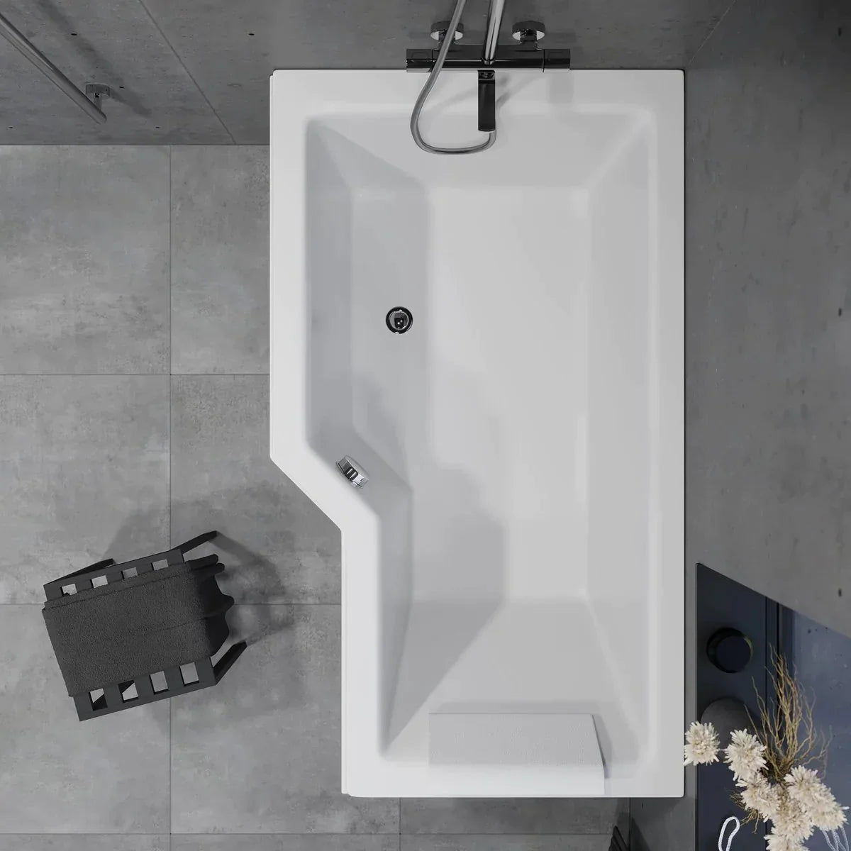 Hörnbadkar Svensmarke med frontpanel - Inbyggnadsbadkar - BATH DELUXE - EXCLUSIVE - 47 - 150 - 04 - 11 - 30 - BATHDELUXE SWEDEN