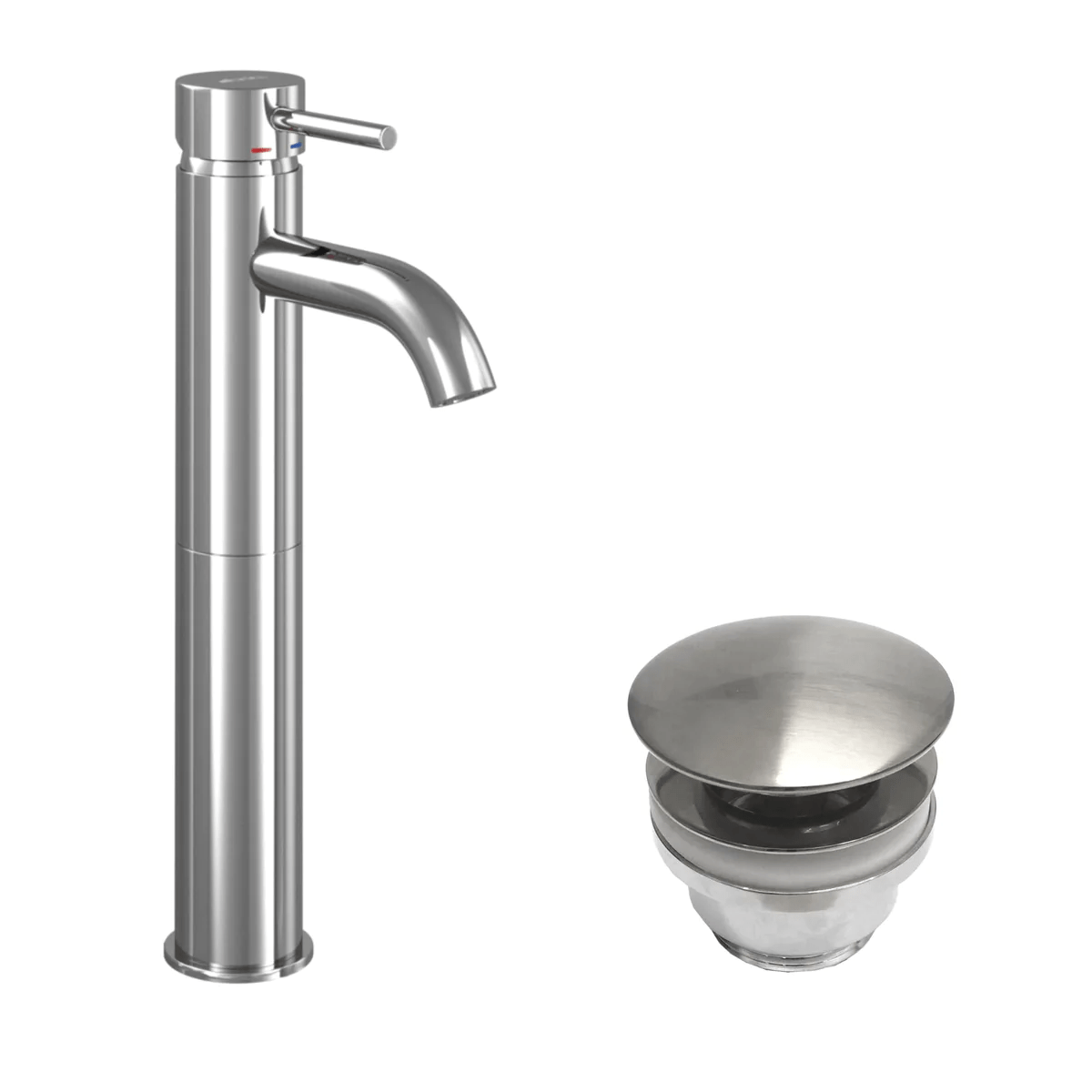 Dragør Hög Tvättställblandare + Rødby Bottenventil - Tvättställblandare - BATH DELUXE - EXCLUSIVE - 48 - 005 - 00 - 60 - 30 - BATHDELUXE SWEDEN