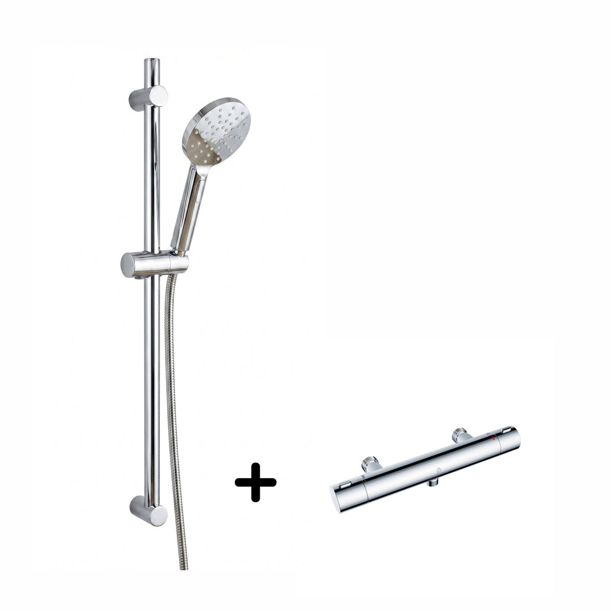 Shower set with thermostatic mixer and 3-function hand shower - 160 mm c/c - chrome - Holly/Dragør - MASTERSTORE - 8595677159905 - Shower set - 48-160-06-60-40 - 8595677159905
