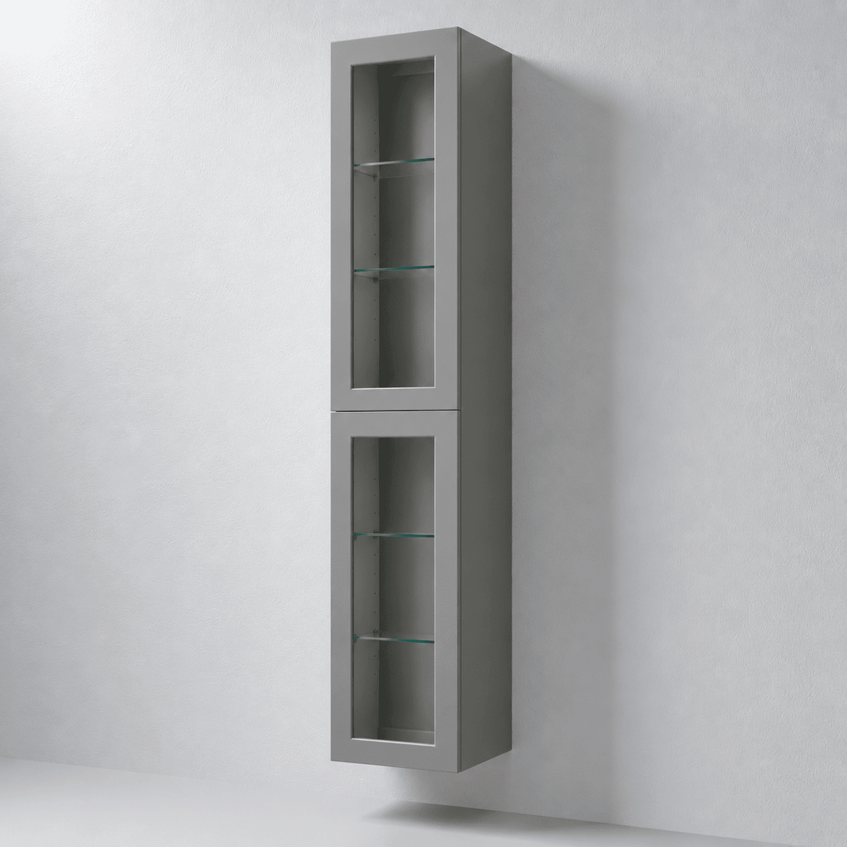 Högskåp med glas Skåpsdörr - 35x32x174 cm - Matt grå - Oslo - Högskåp - Bath Deluxe - 70-035-00-03-42 - BATHDELUXE SWEDEN