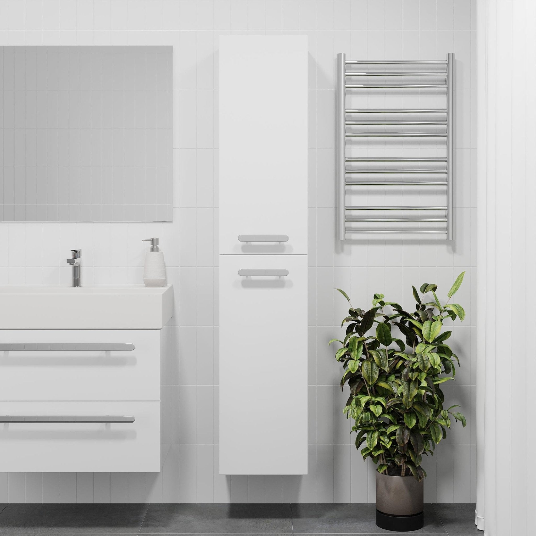 Velfjord Högskåp, Vit Högblank - Högskåp - BATH DELUXE - PRESTIGE - 70 - 035 - 03 - 11 - 40 - BATHDELUXE SWEDEN