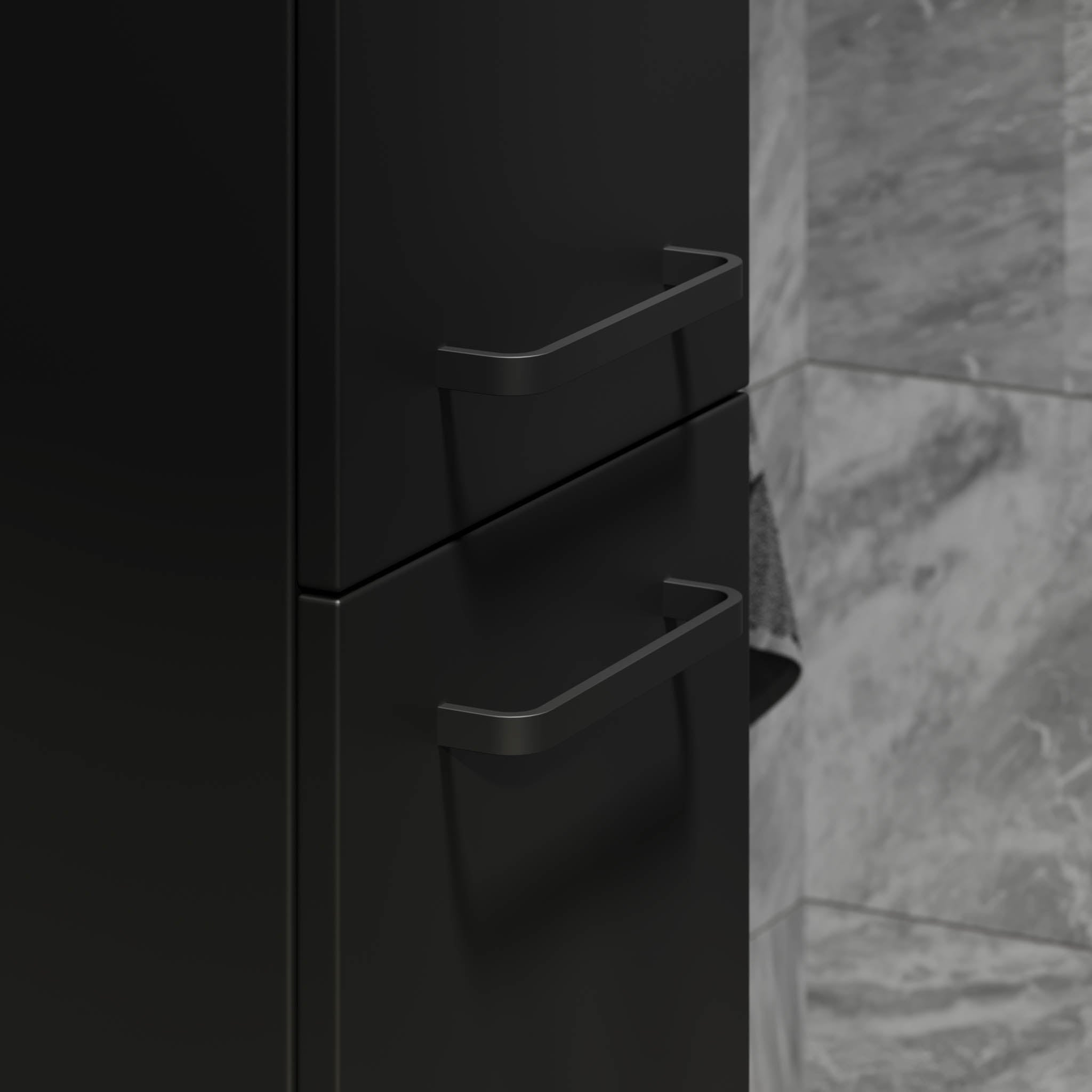 Vegsund Högskåp – Matt svart med svarta handtag - Högskåp - BATH DELUXE - PRESTIGE - 70-035-56-02-60 - BATHDELUXE SWEDEN