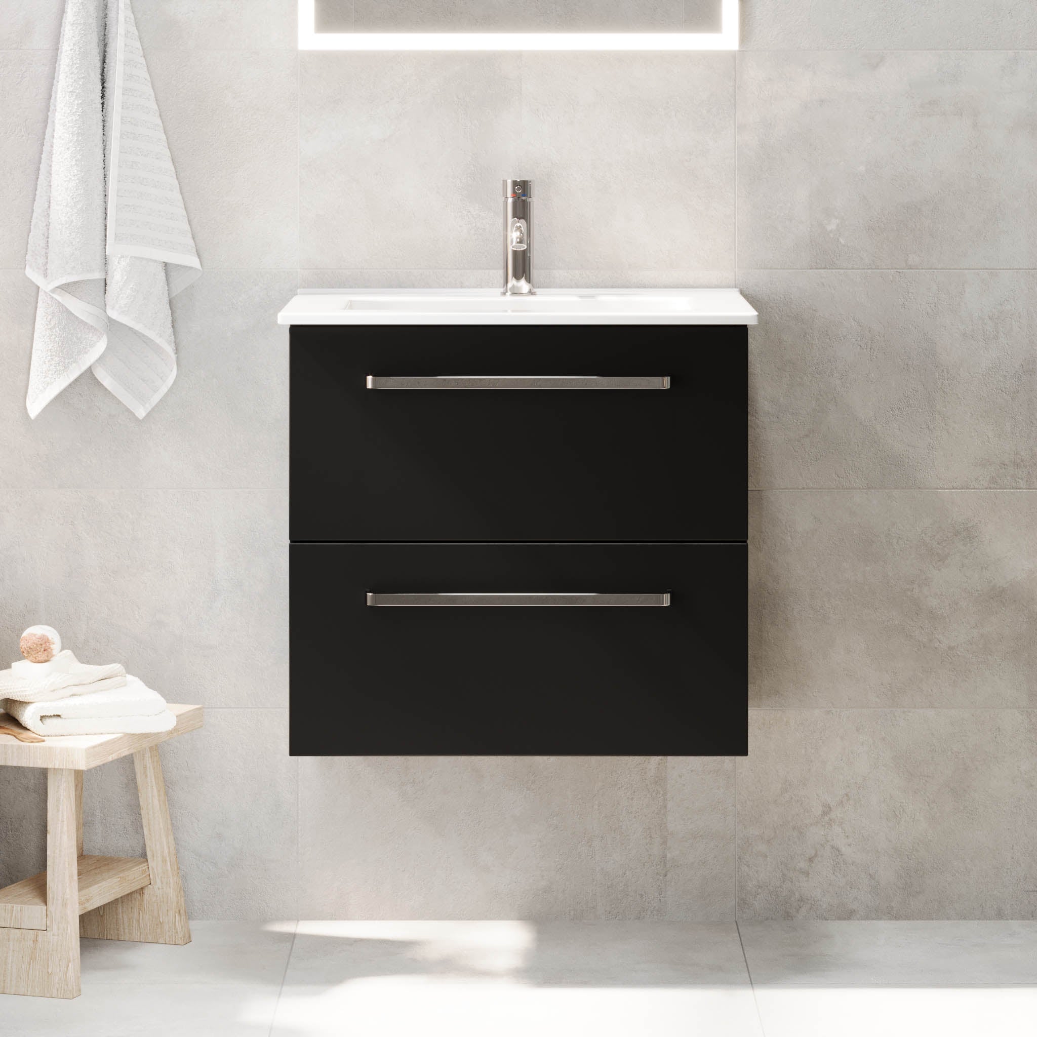 Voss Badrumsmöbel - Matt Svart - Badrumsmöbel - BATH DELUXE - PRESTIGE - 70-060-54-02-60 - BATHDELUXE SWEDEN