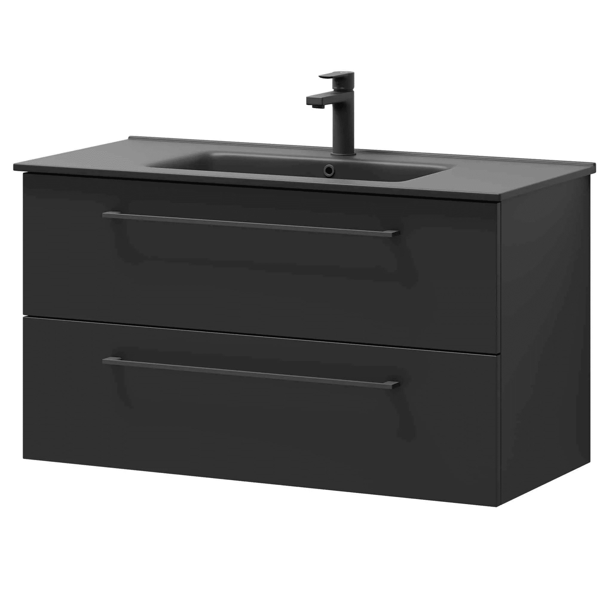 Vollen, Furniture Set - Basin & Cabinet, Black Mat - 61 cm - MASTERSTORE - 8595677170726 - Furniture Set - Code - 70-060-56-02-40 - 8595677170726